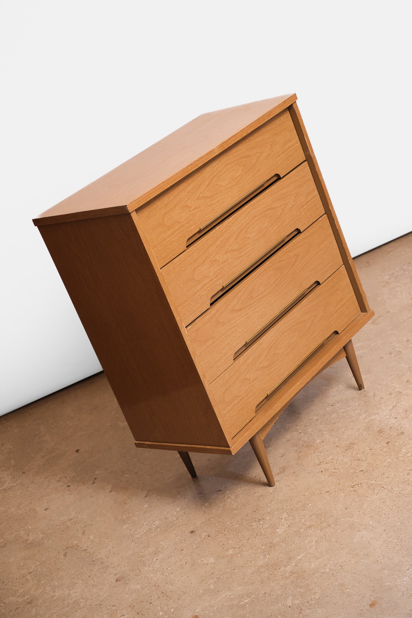 MCM Walnut Tallboy Dresser
