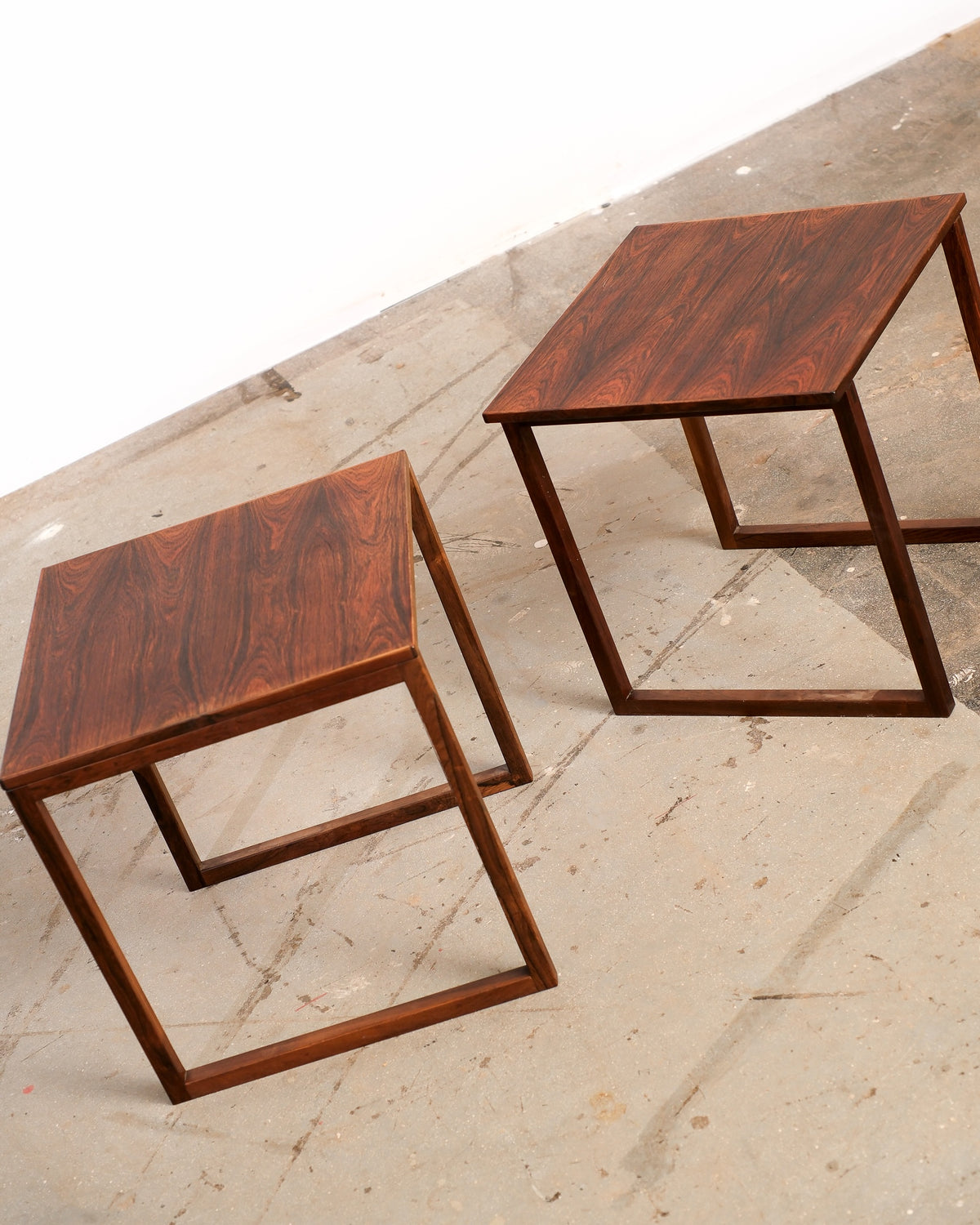 Mid-Century Modern Rosewood Side Table Set