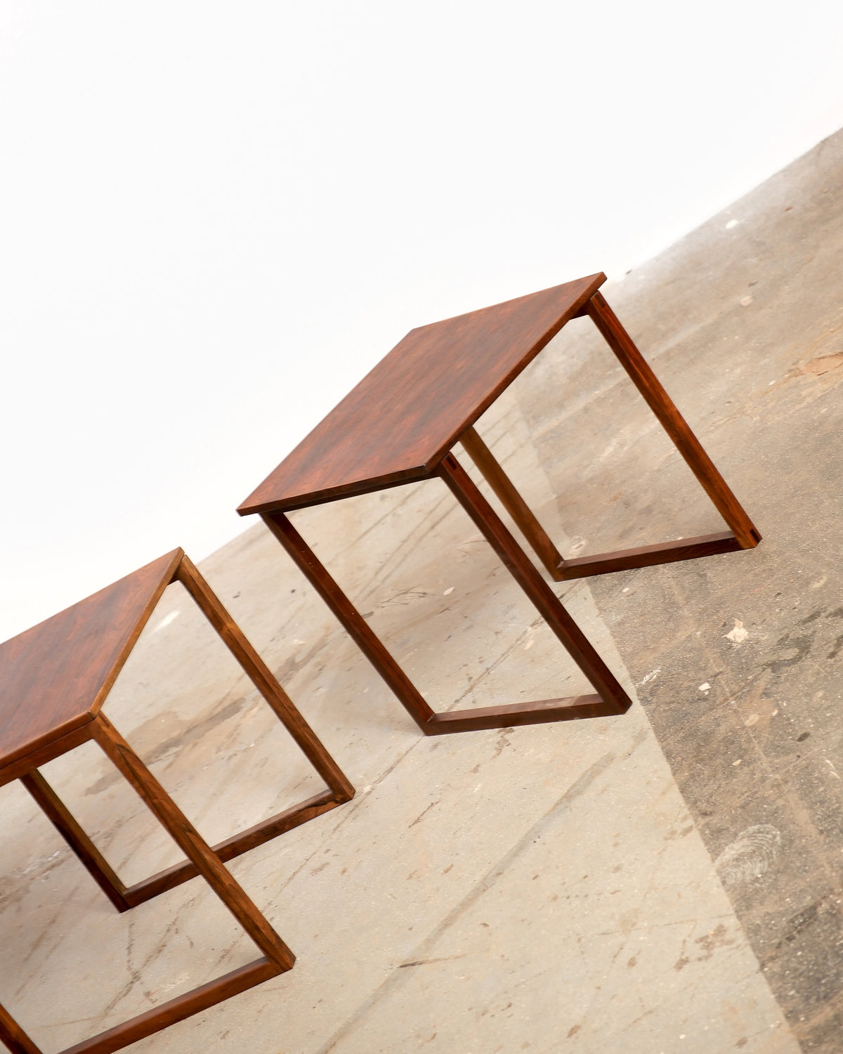 Mid-Century Modern Rosewood Side Table Set