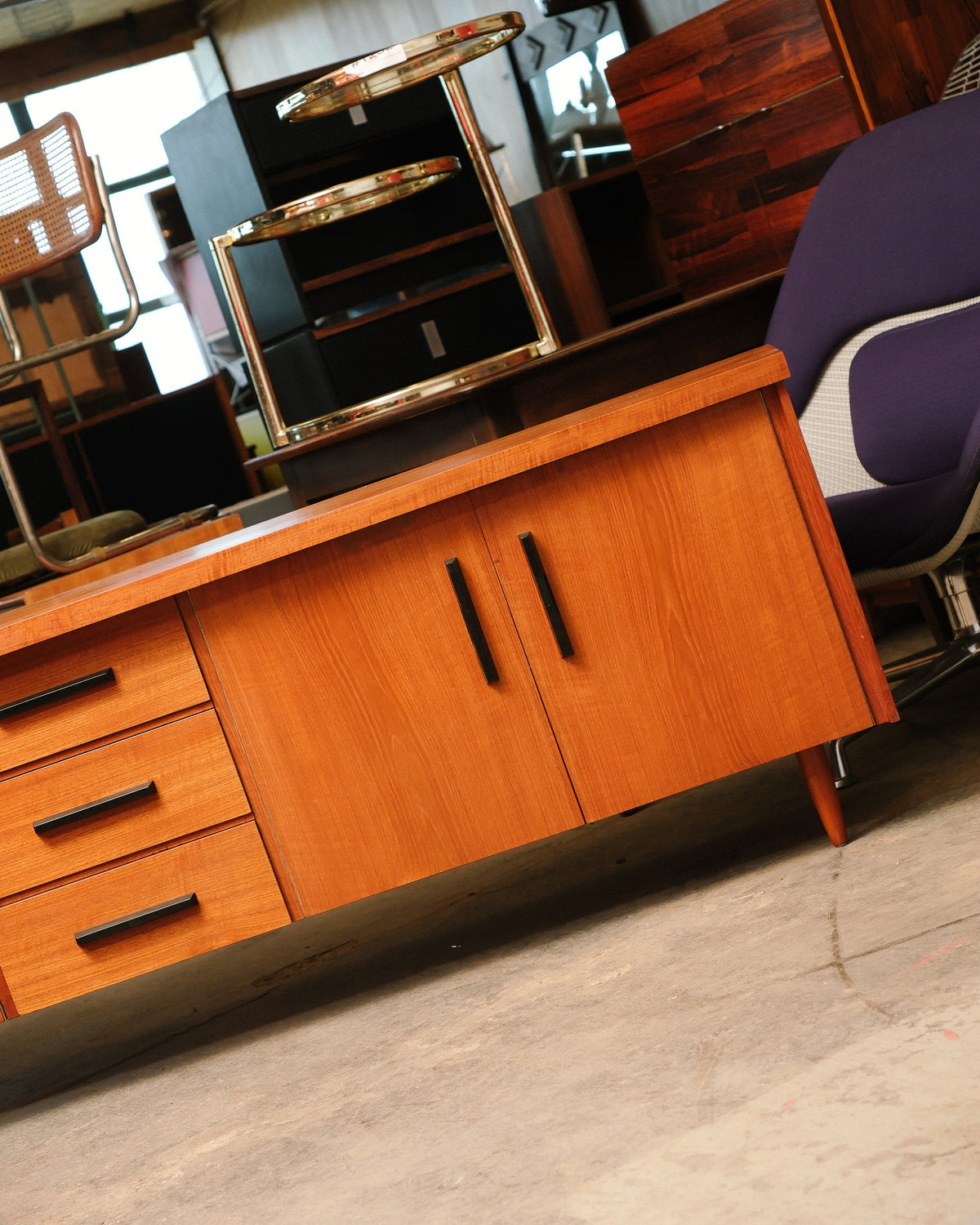 Mid-Century Modern Minimalist Teak Credenza