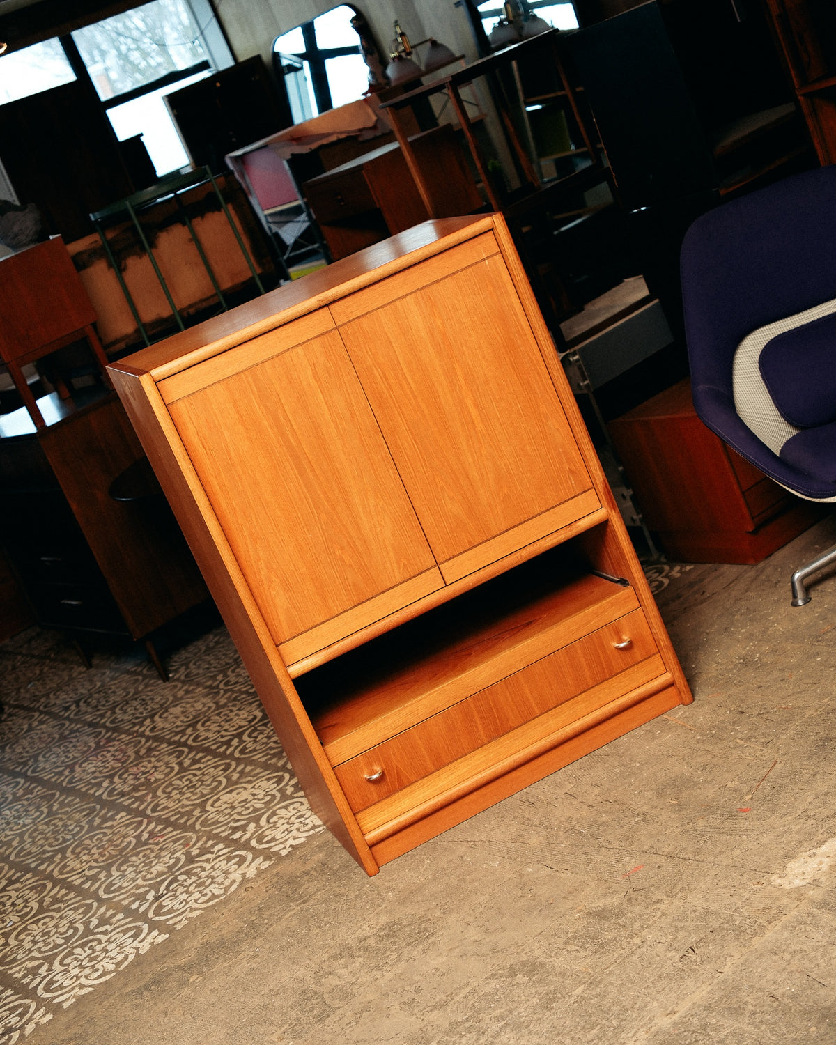 Mid-Century Modern Teak Cabinet (34”W)