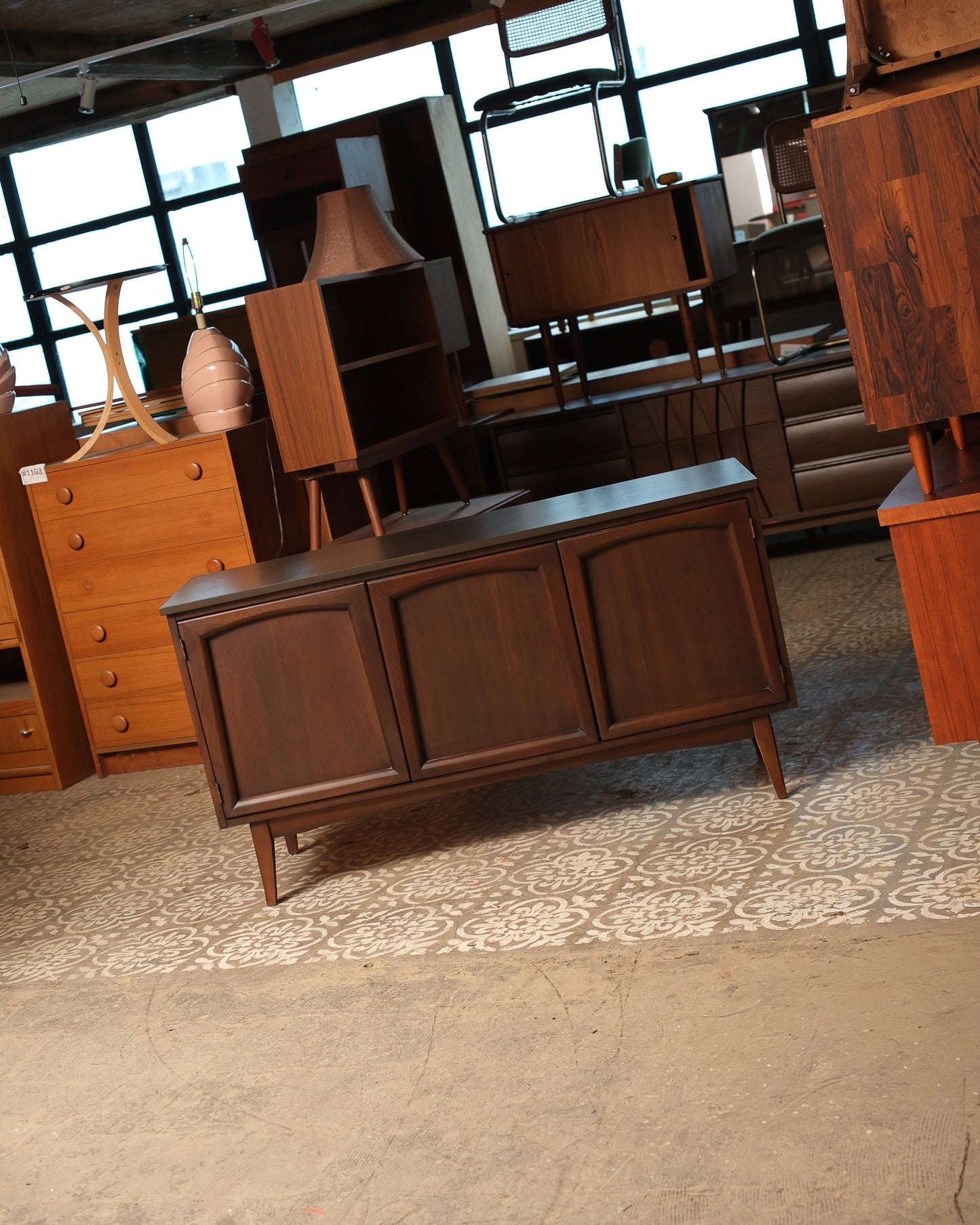 MCM Walnut Buffet Credenza