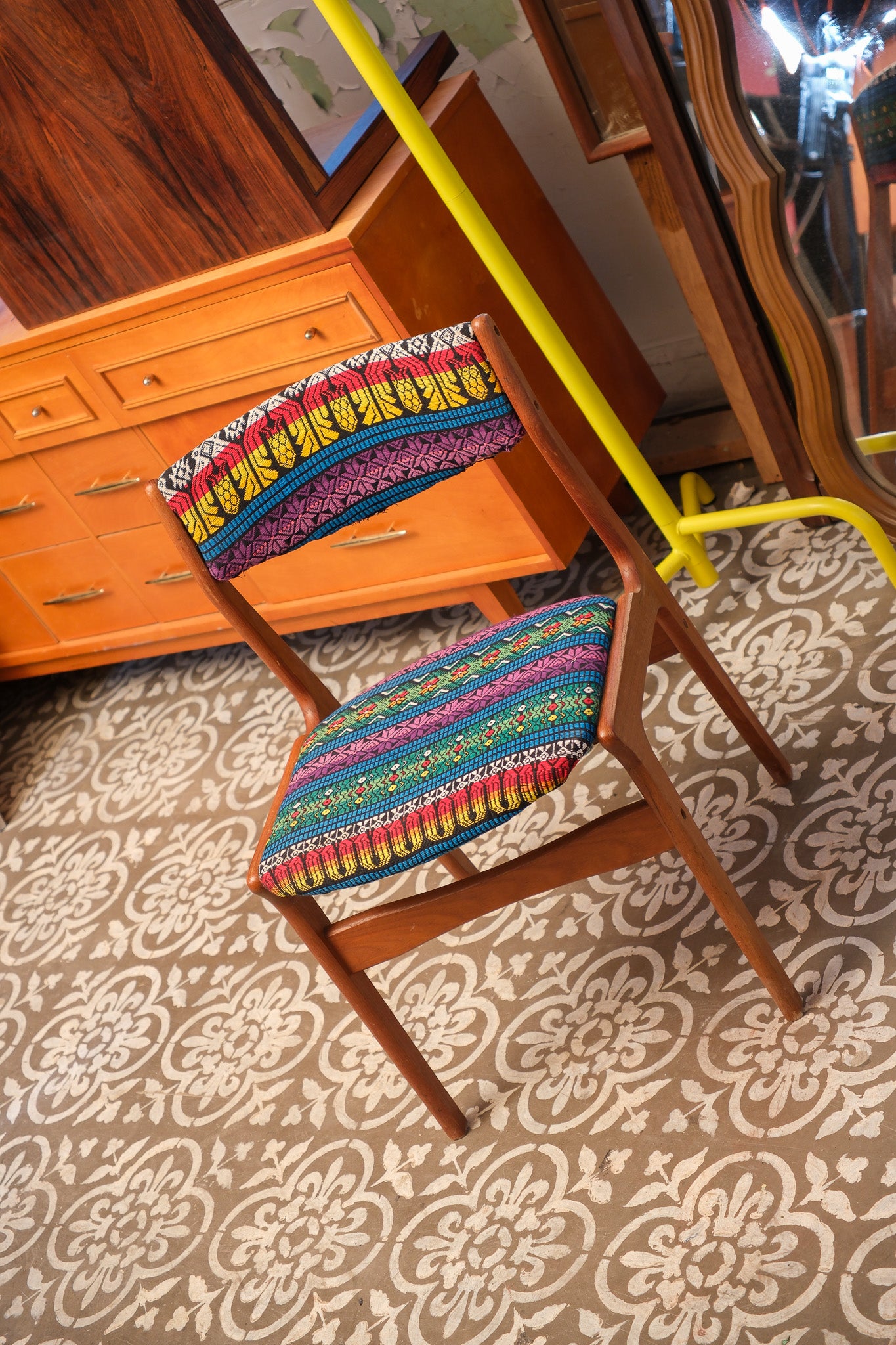 Oriental Upholstery Teak Chair Set