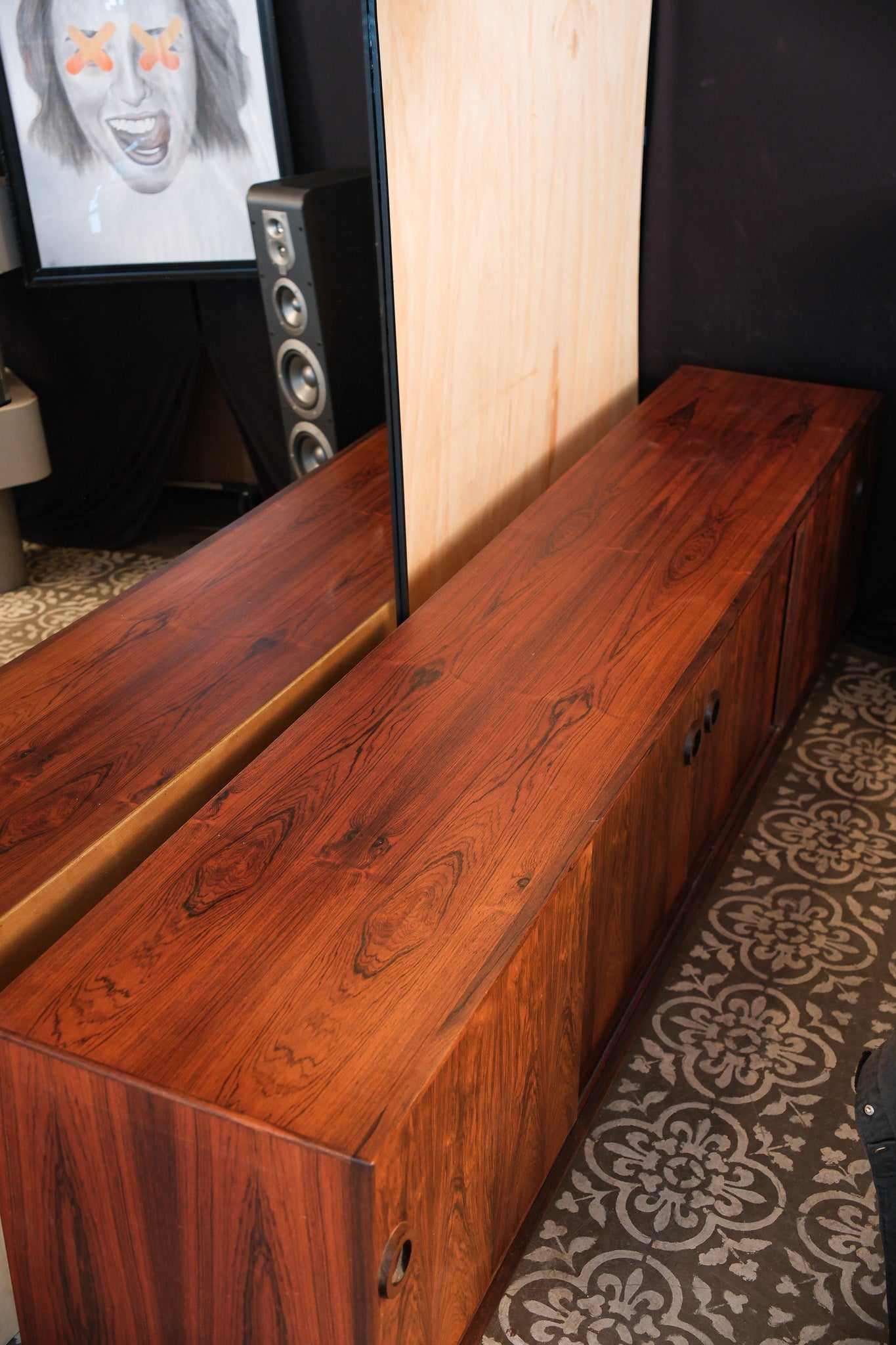MCM Rosewood Credenza Wide