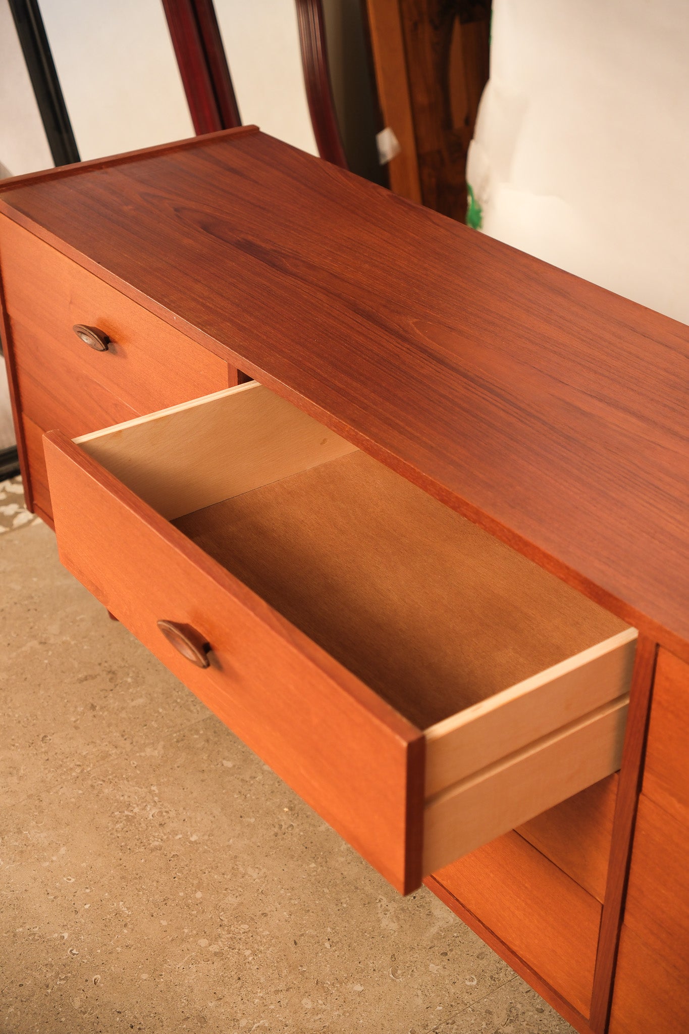 MCM Teak Wide Dresser