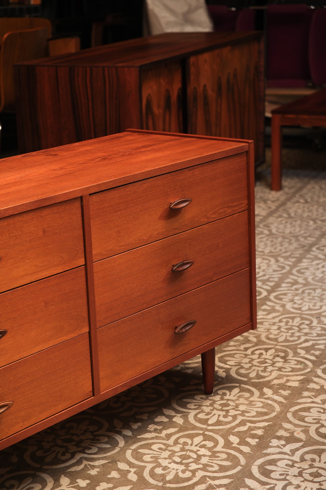 MCM Teak Wide Dresser