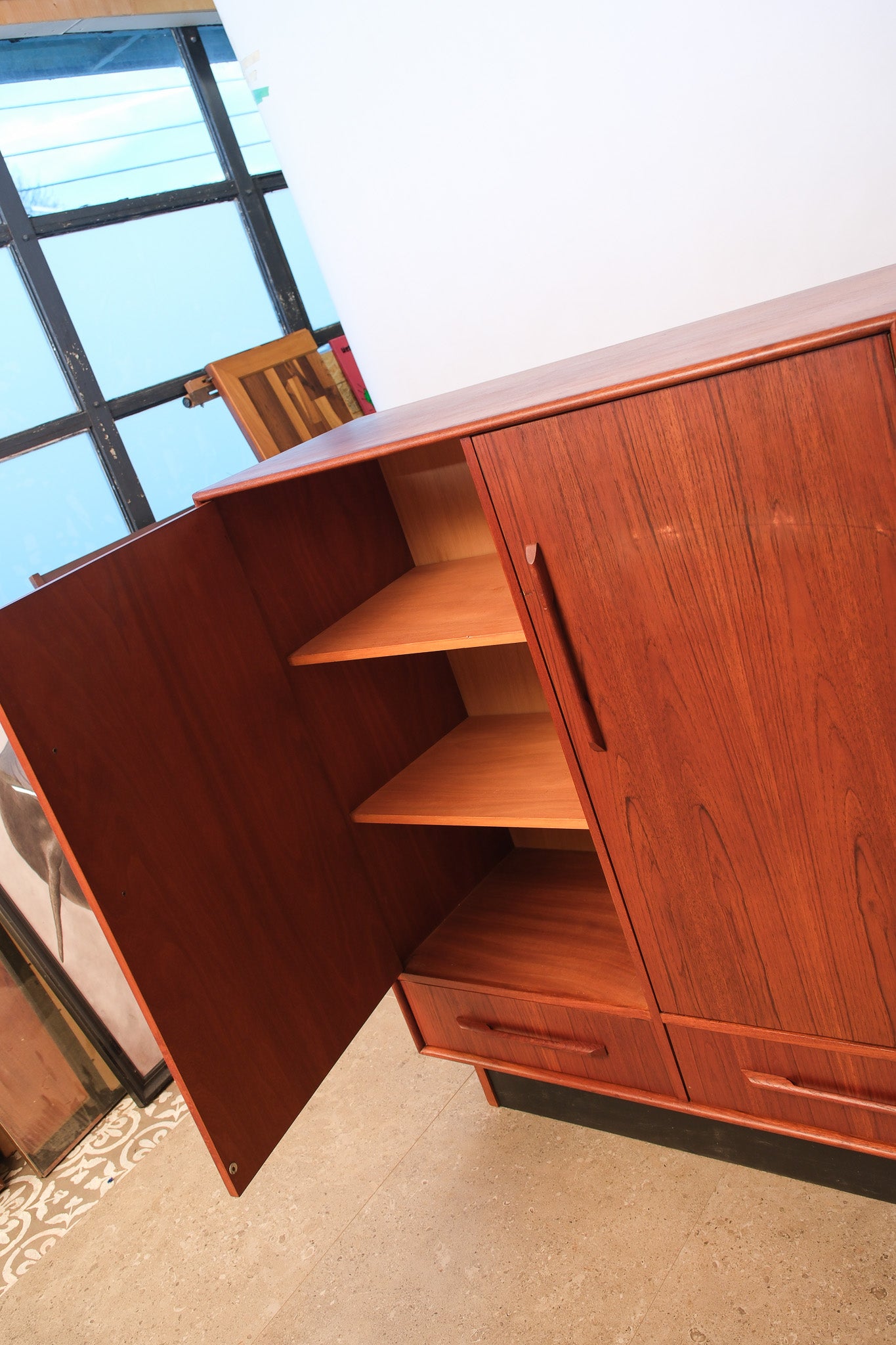 MCM Teak Gentleman's Dresser Black Base