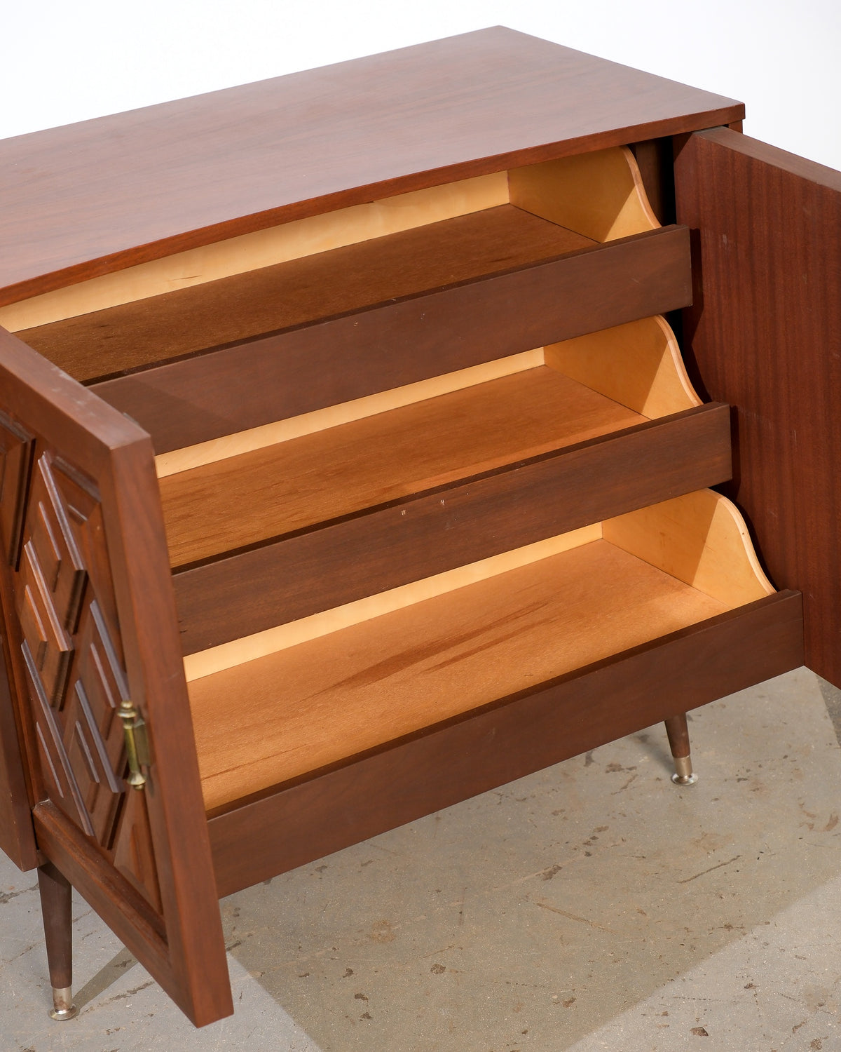 Mid-Century Modern Brutalist Dark Walnut Dresser