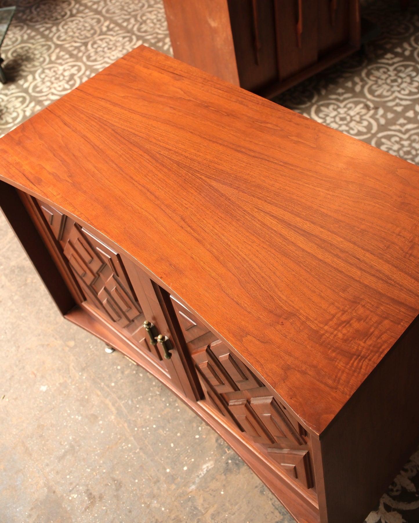 MCM Brutalist Dark Walnut Dresser