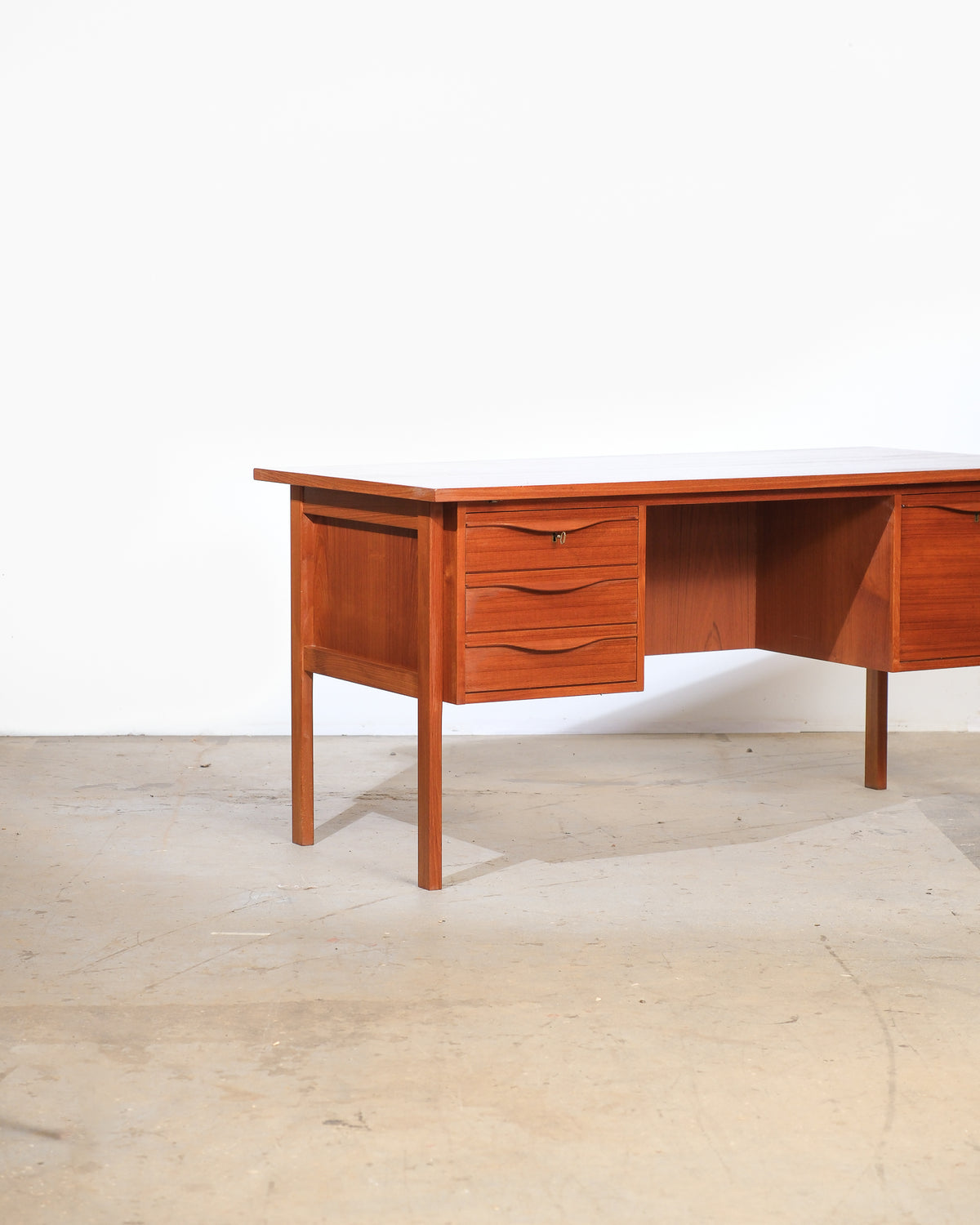 Mid-Century Modern Danish Teak Desk by LYBY Møbler