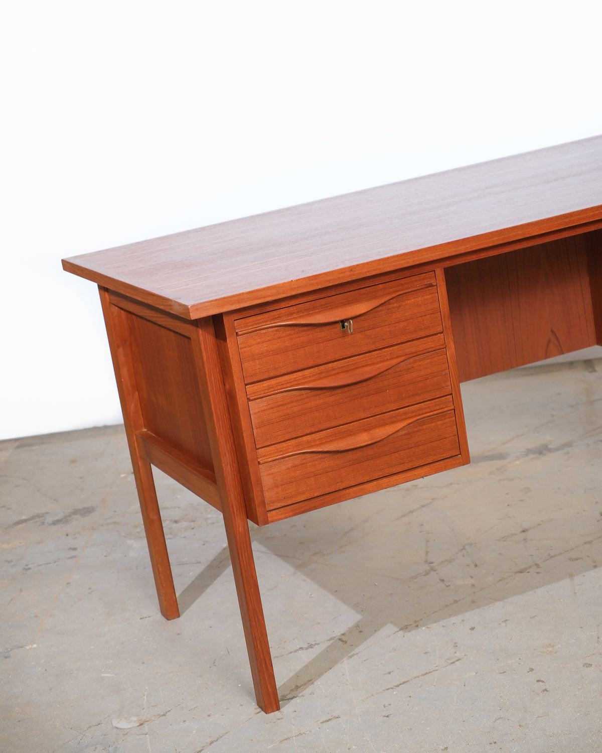 Mid-Century Modern Danish Teak Desk by LYBY Møbler