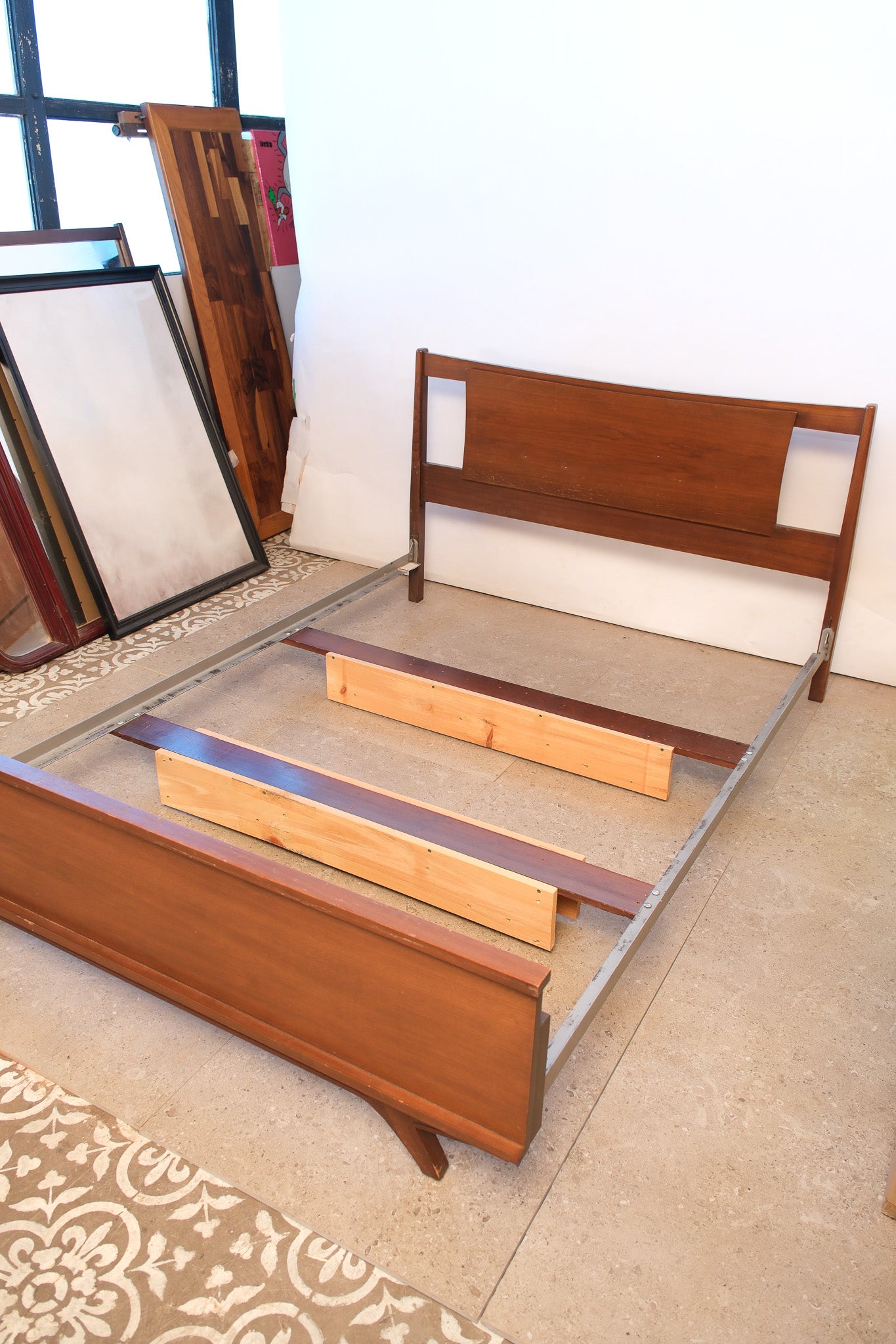 MCM Dark Walnut Full Bed Frame