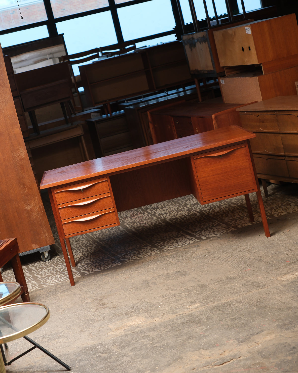 Mid-Century Modern Danish Teak Desk by LYBY Møbler