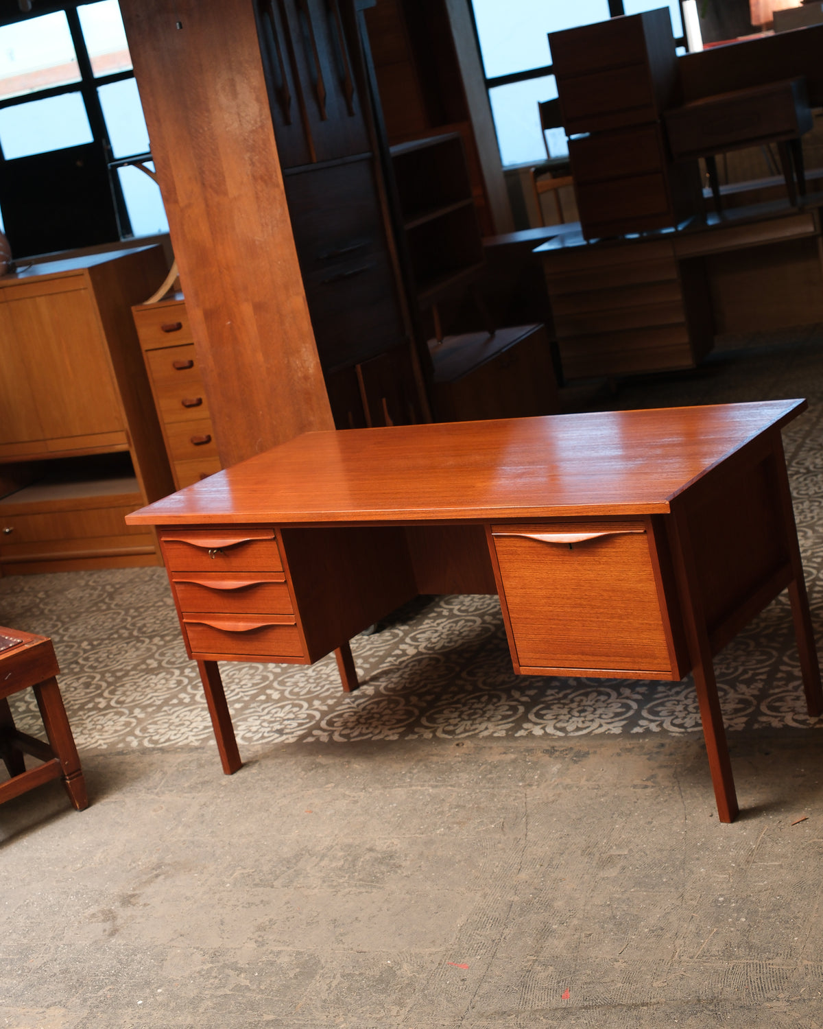 Mid-Century Modern Danish Teak Desk by LYBY Møbler