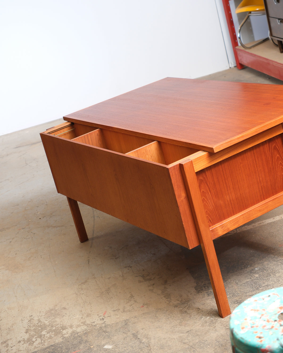 Mid-Century Modern Danish Teak Desk by LYBY Møbler