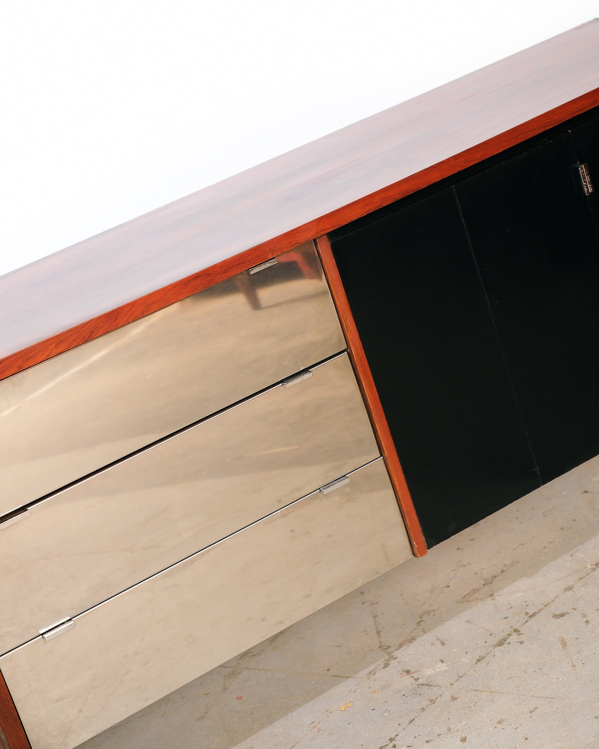 Mid-Century Modern Rosewood and Chrome Credenza (1964)