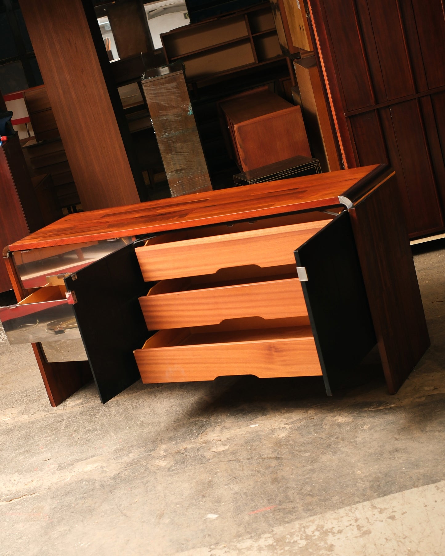 MCM Rosewood and Chrome Dresser / Credenza (1964)