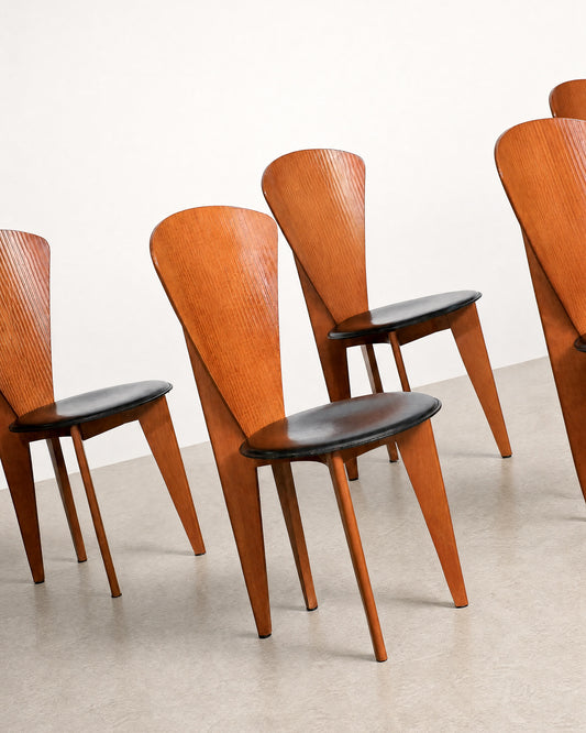 Italian Calligaris Postmodern Dining Chairs (1980s)