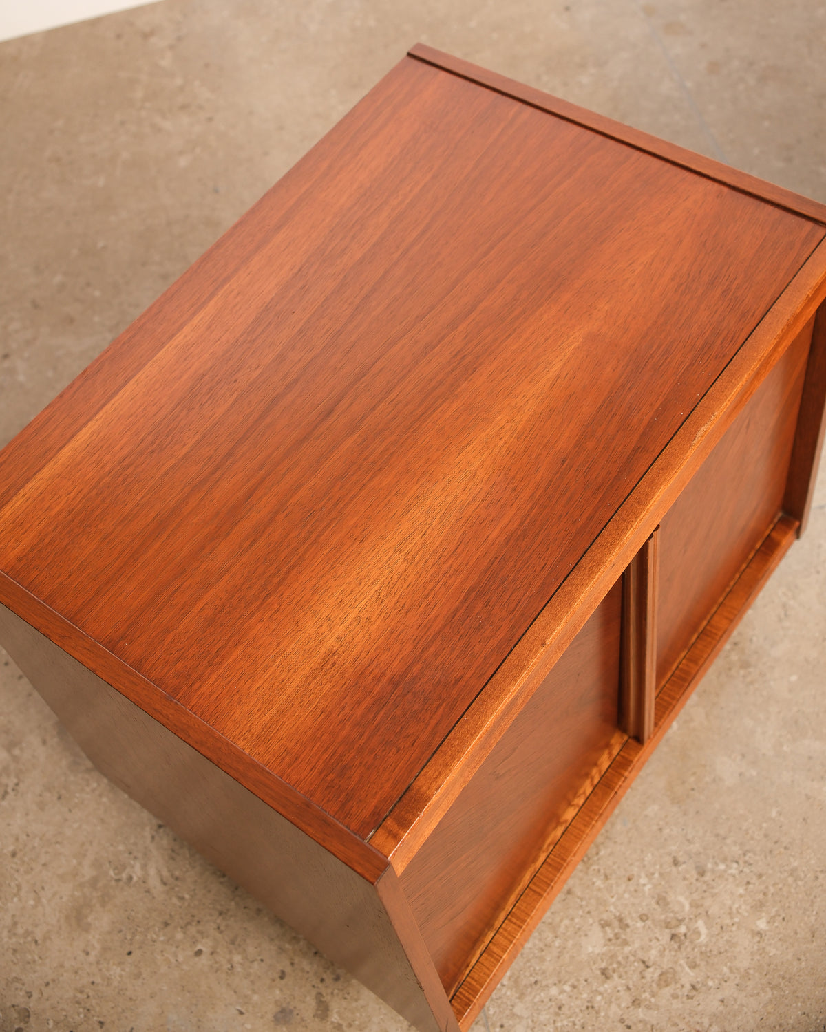 Mid-Century Modern Brutalist Dark Walnut Nightstand Set