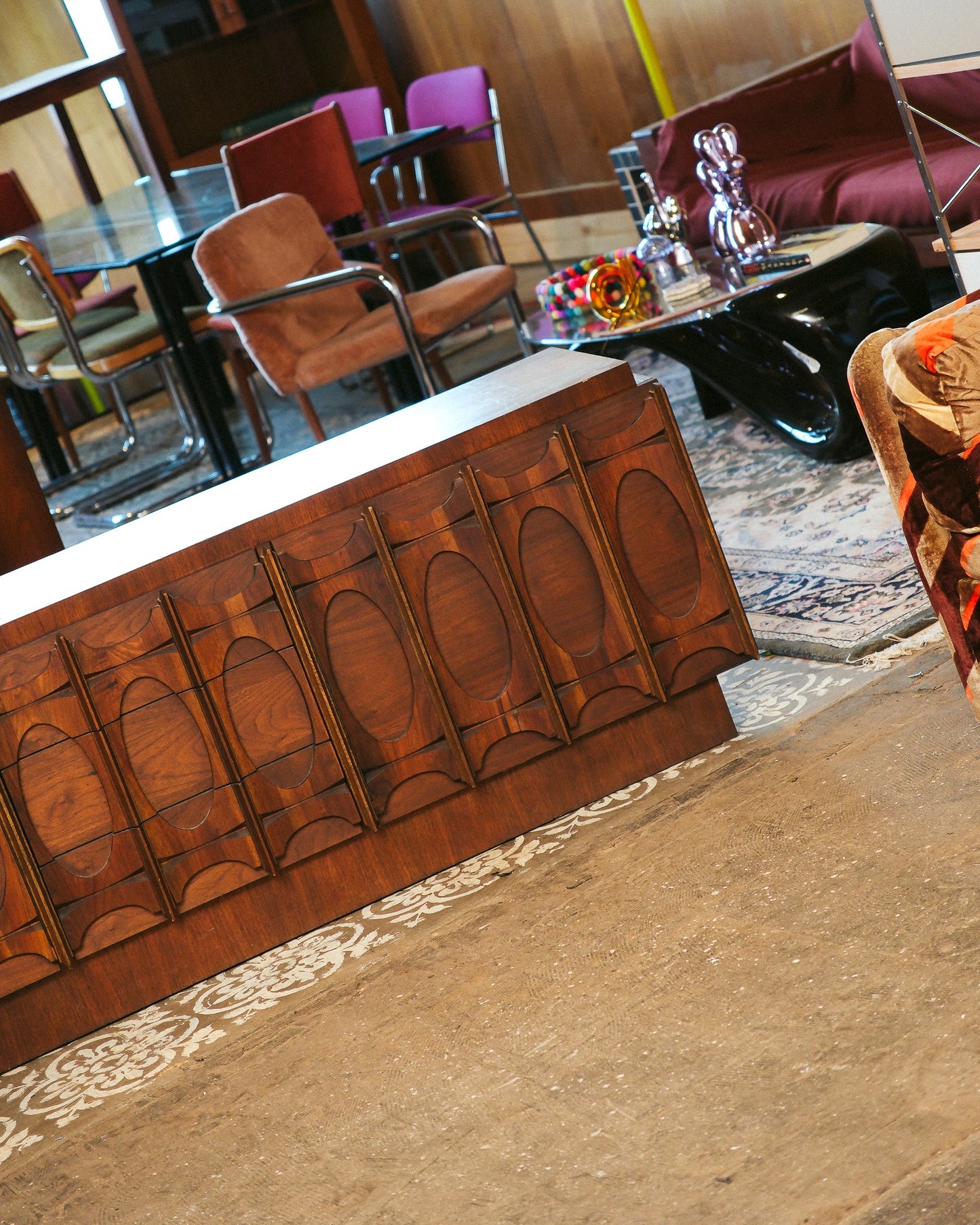 MCM Brutalist Dark Walnut Sideboard