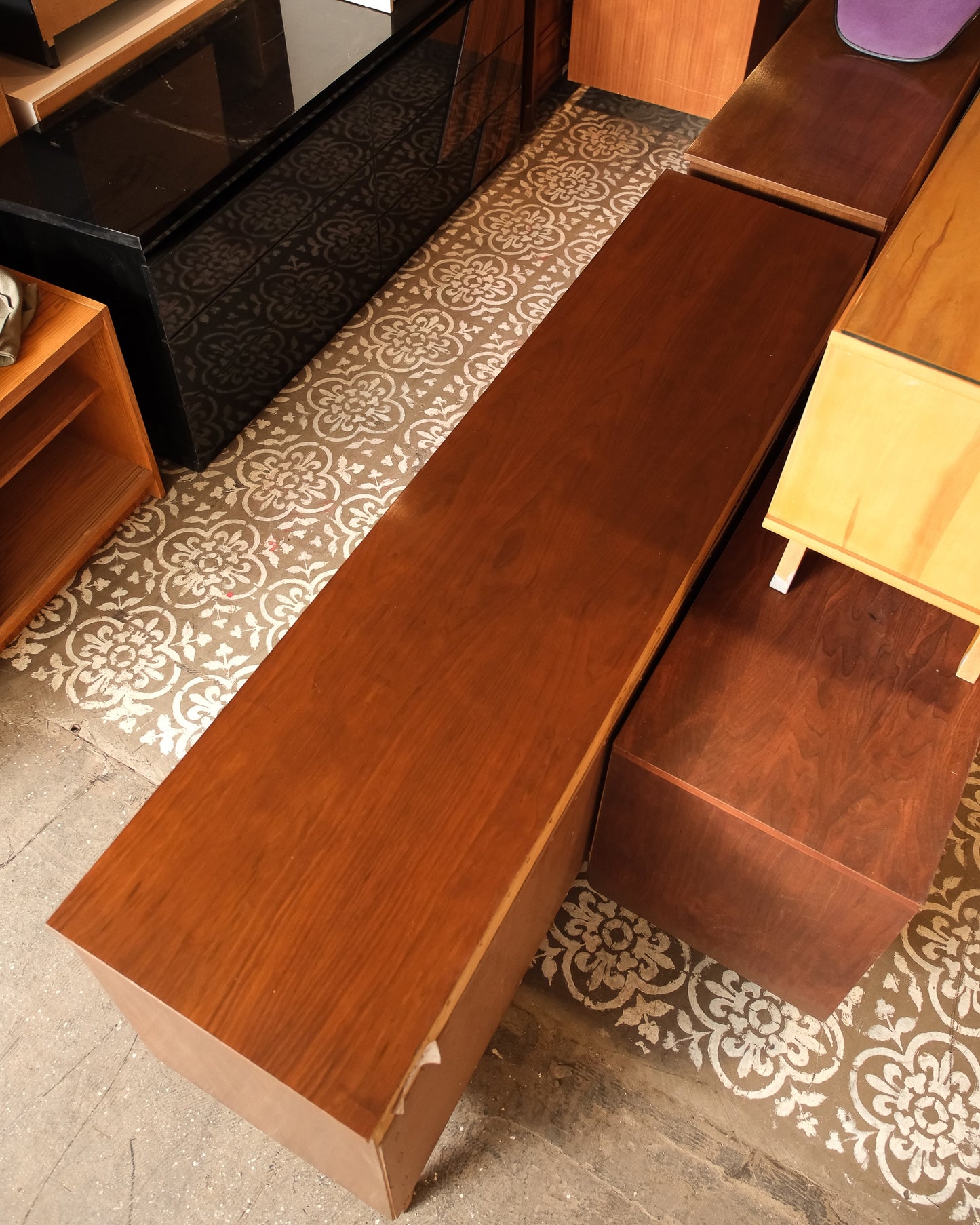 MCM Dark Walnut Dresser By Vic Art
