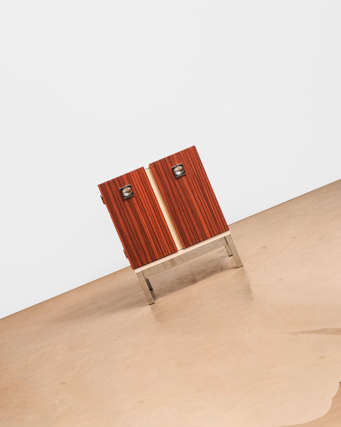MCM Style Zebrawood Contemporary Nightstand