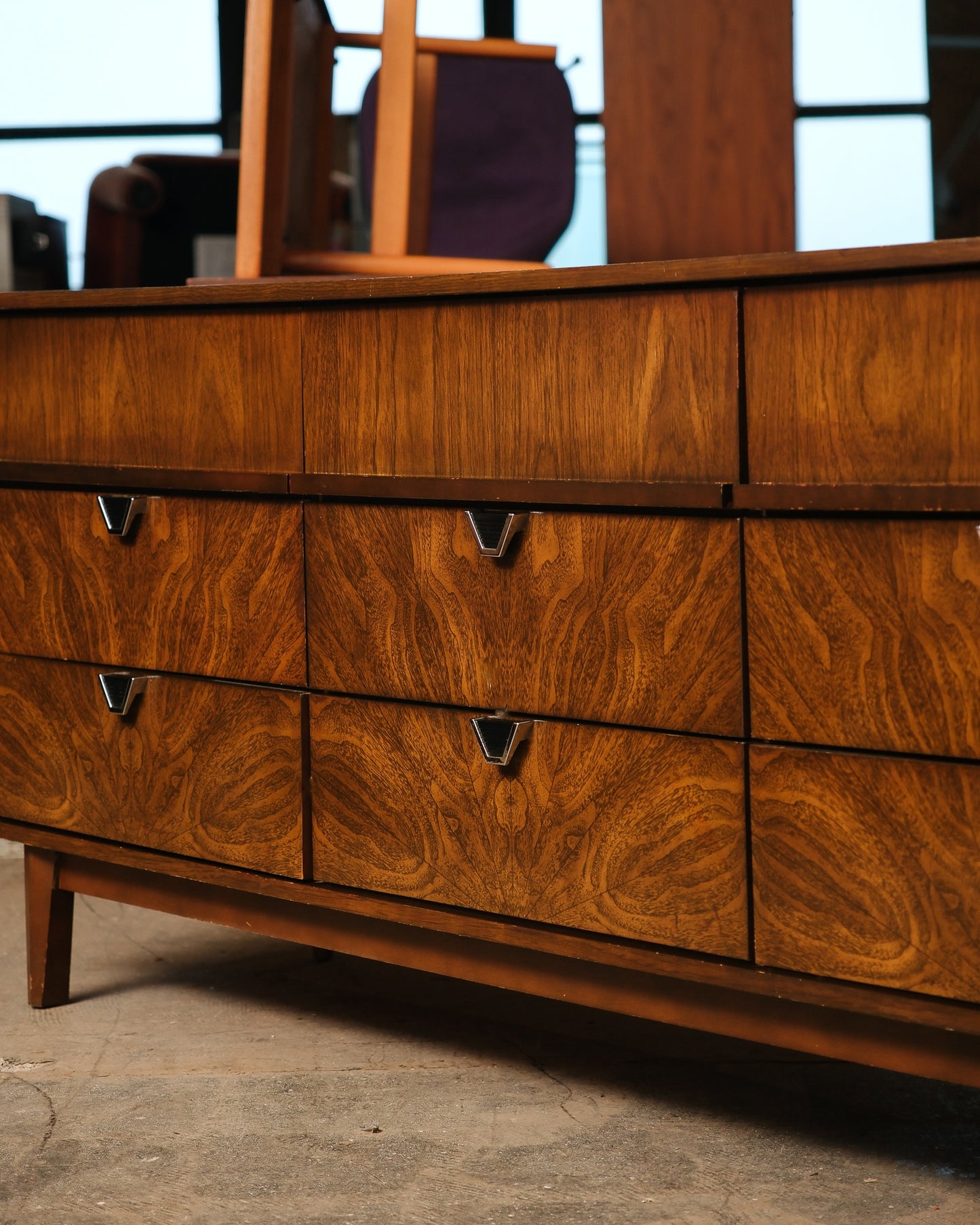 MCM Dark Walnut Wide Dresser By Viscol