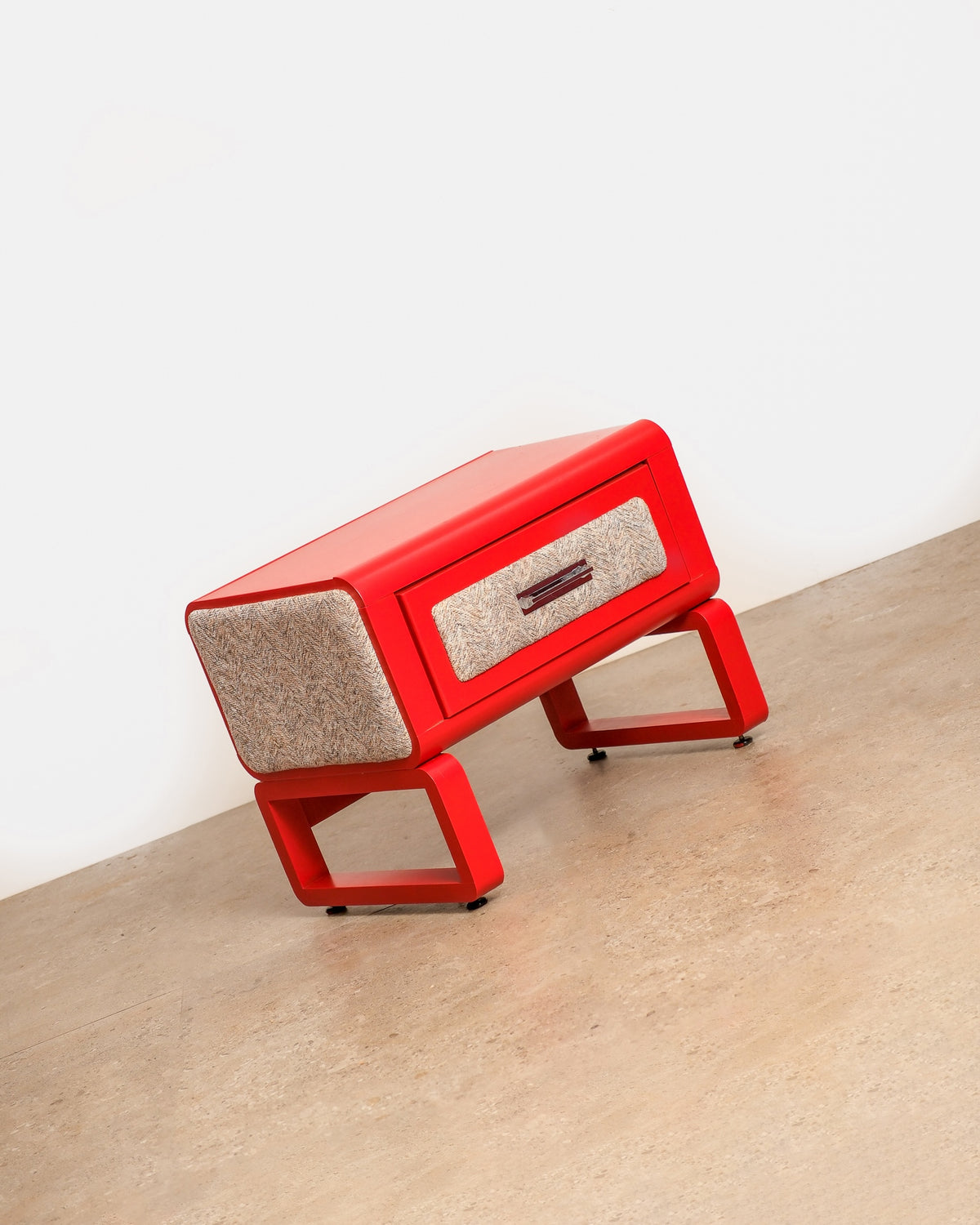 Mid-Century Modern Red Nightstand by Princeville