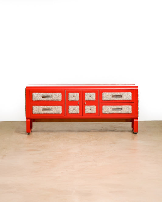 MCM Red Dresser / Credenza By Princeville