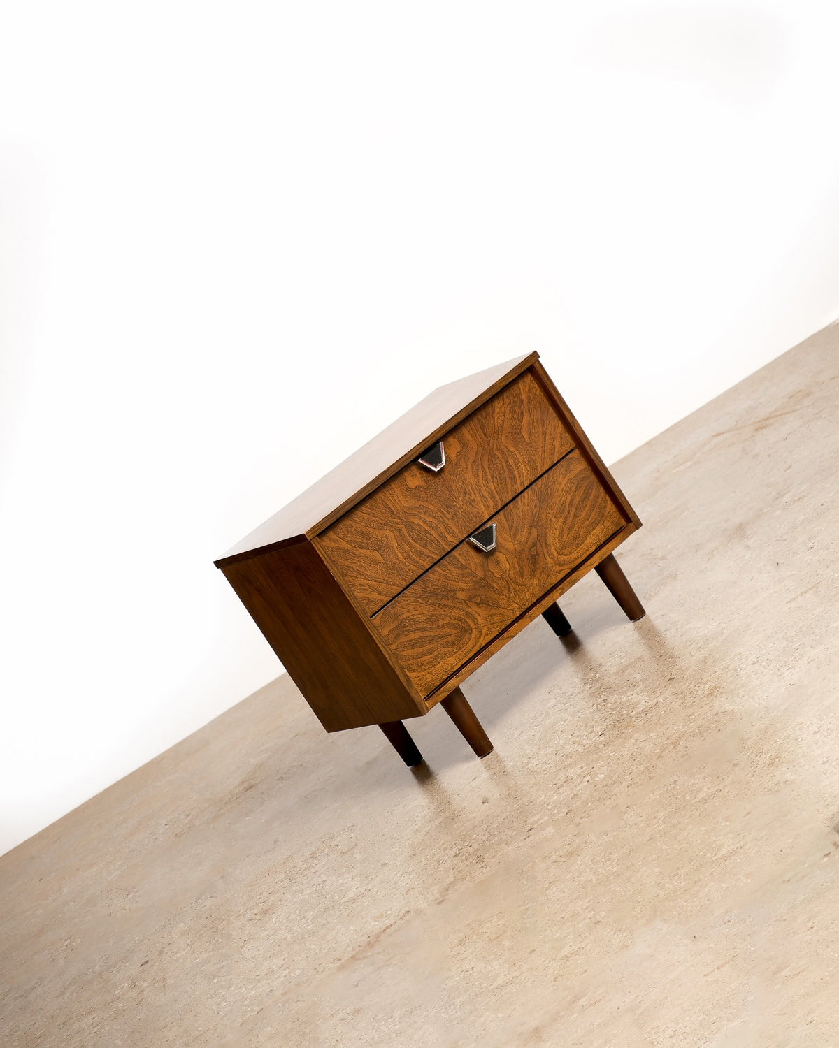 Mid-Century Modern Walnut Nightstand by Treco