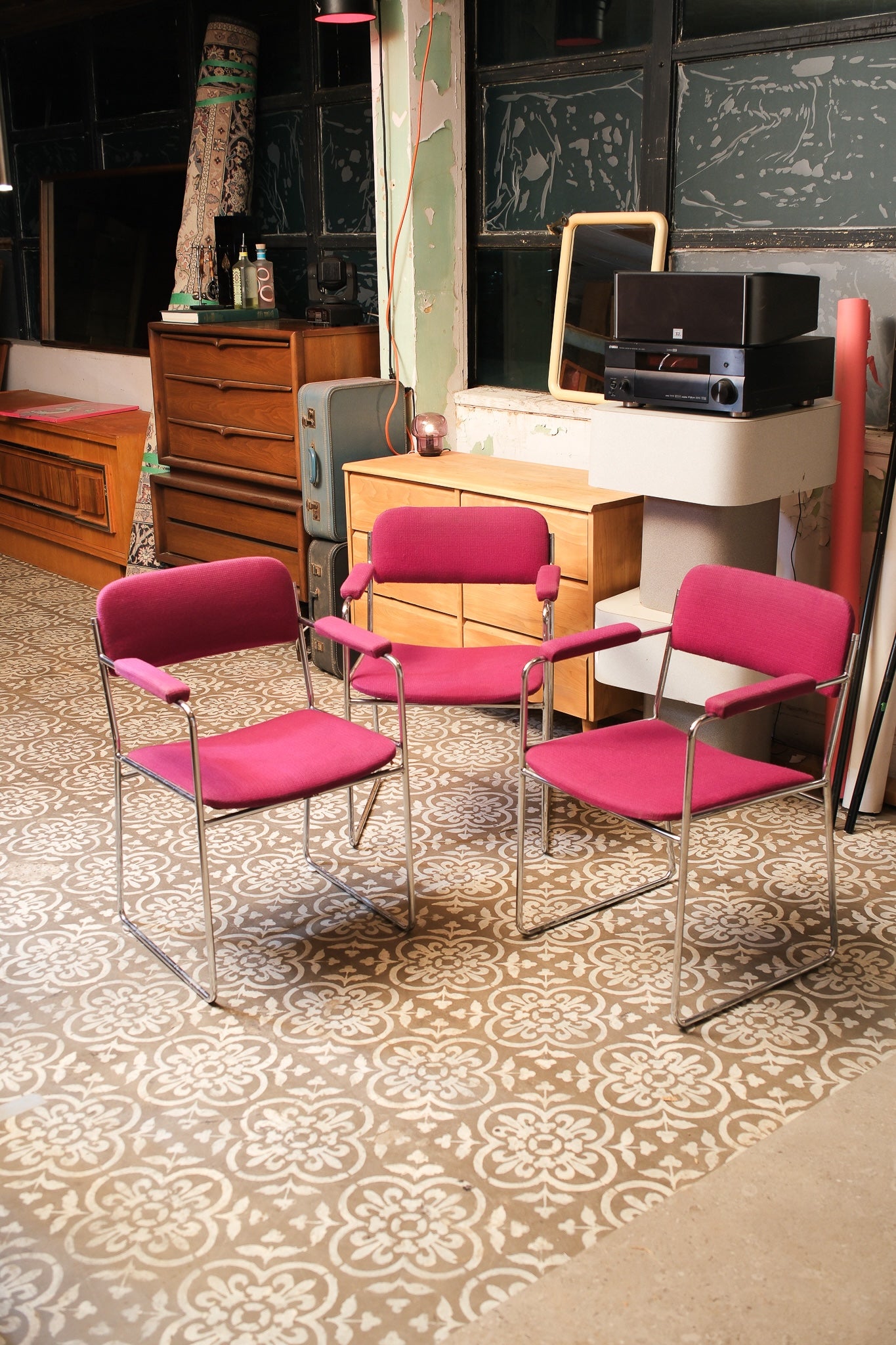 Purple Chrome Chair Set