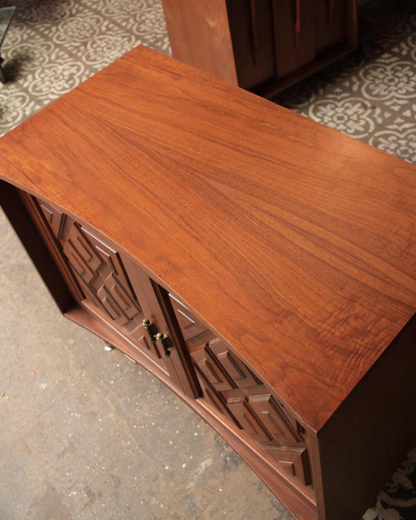 MCM Brutalist Dark Walnut Dresser