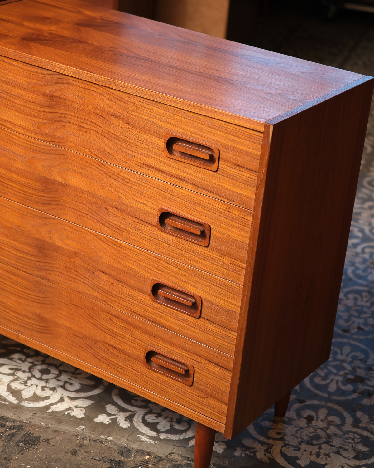 Mid-Century Modern Danish Teak 4-Drawer Dresser by Dyrlund