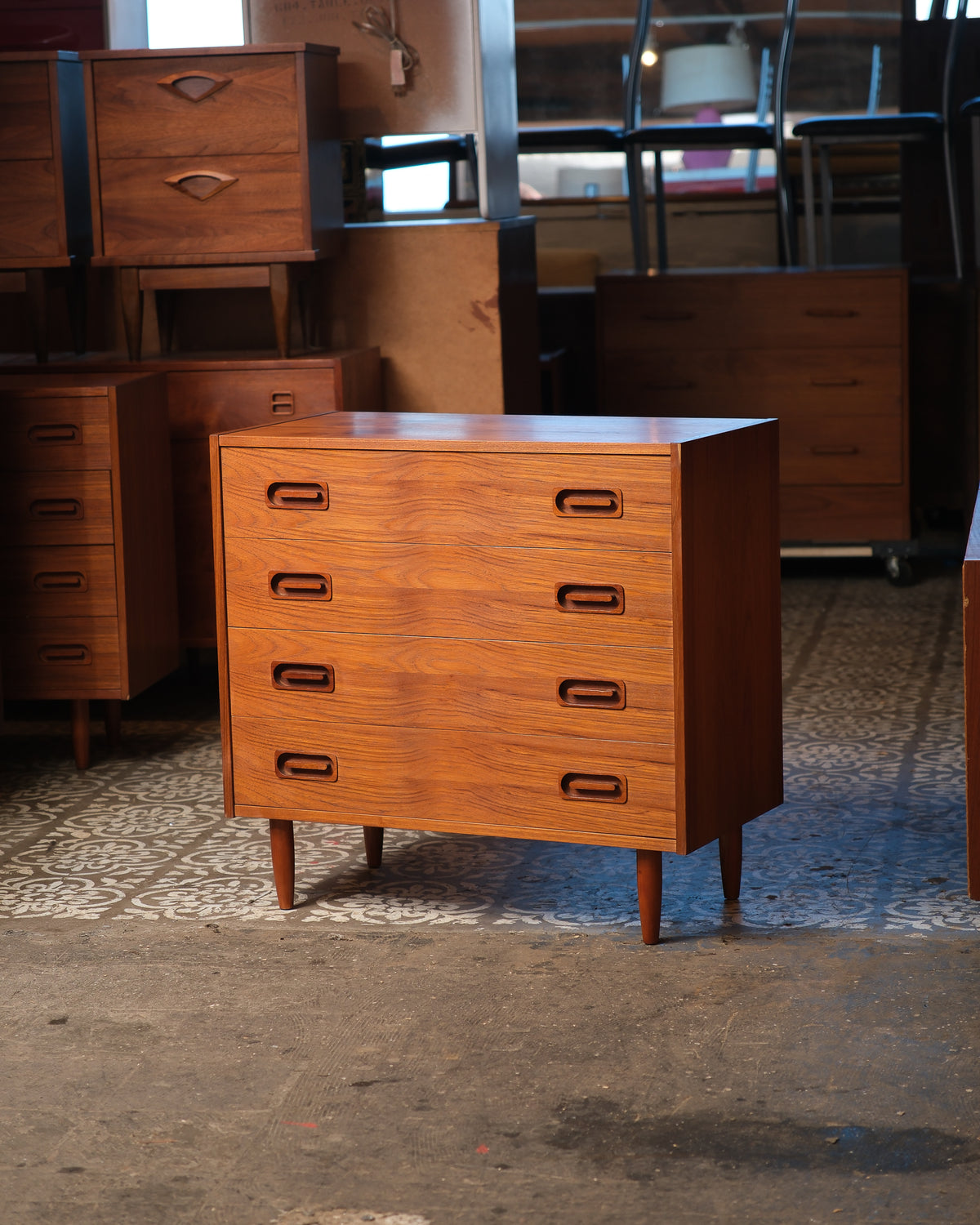 Mid-Century Modern Danish Teak 4-Drawer Dresser by Dyrlund