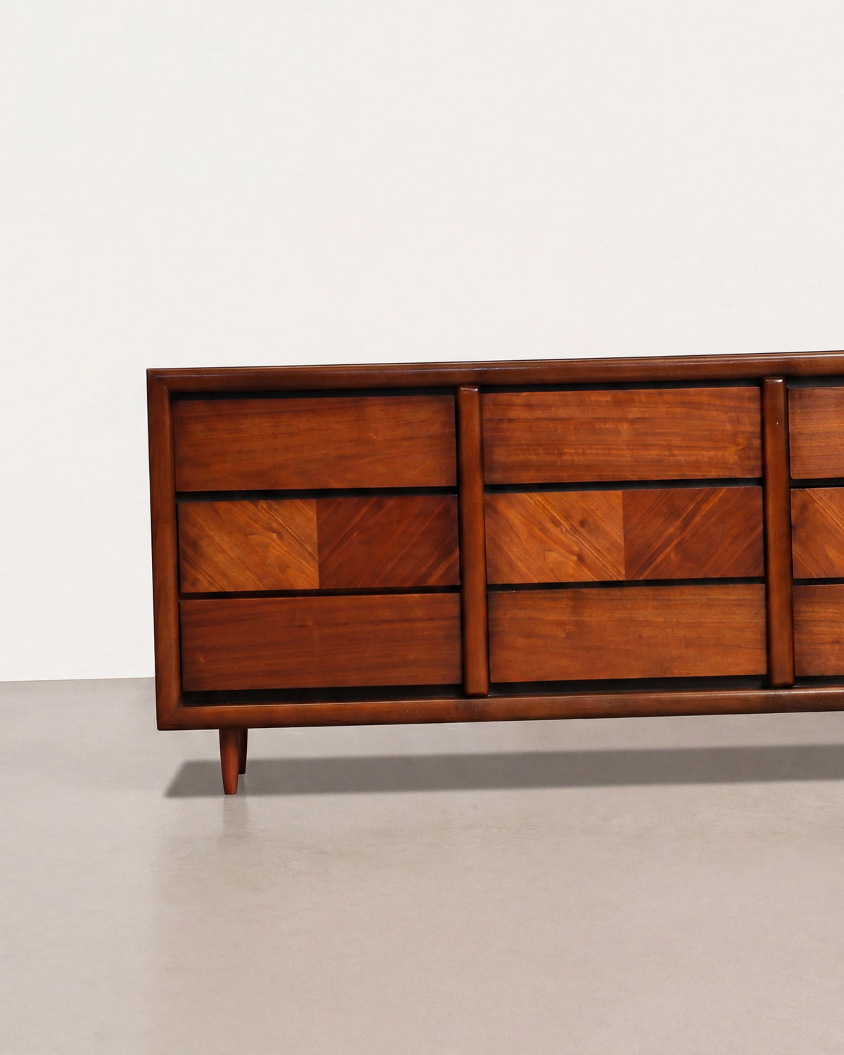 Mid-Century Modern Dark Walnut 9-Drawer Dresser / Credenza by Lane Furniture