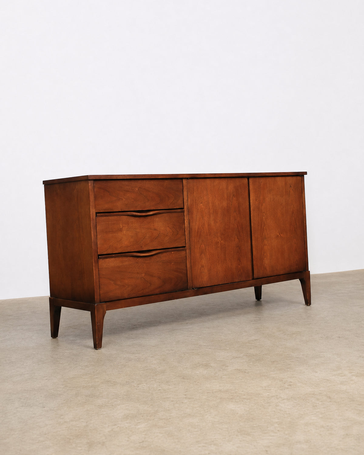 Mid-Century Modern Dark Walnut Sideboard by KF Furniture
