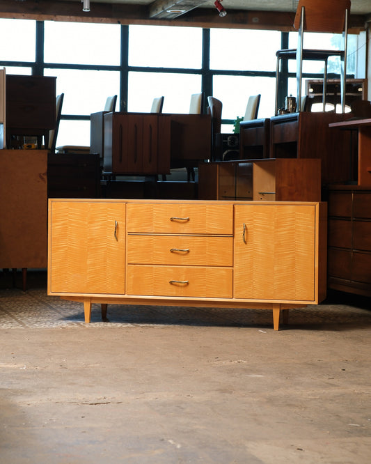 MCM Maple Sideboard with Brass Pulls
