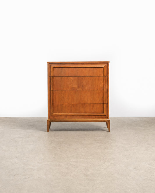 MCM Walnut Tallboy Dresser (1960s)