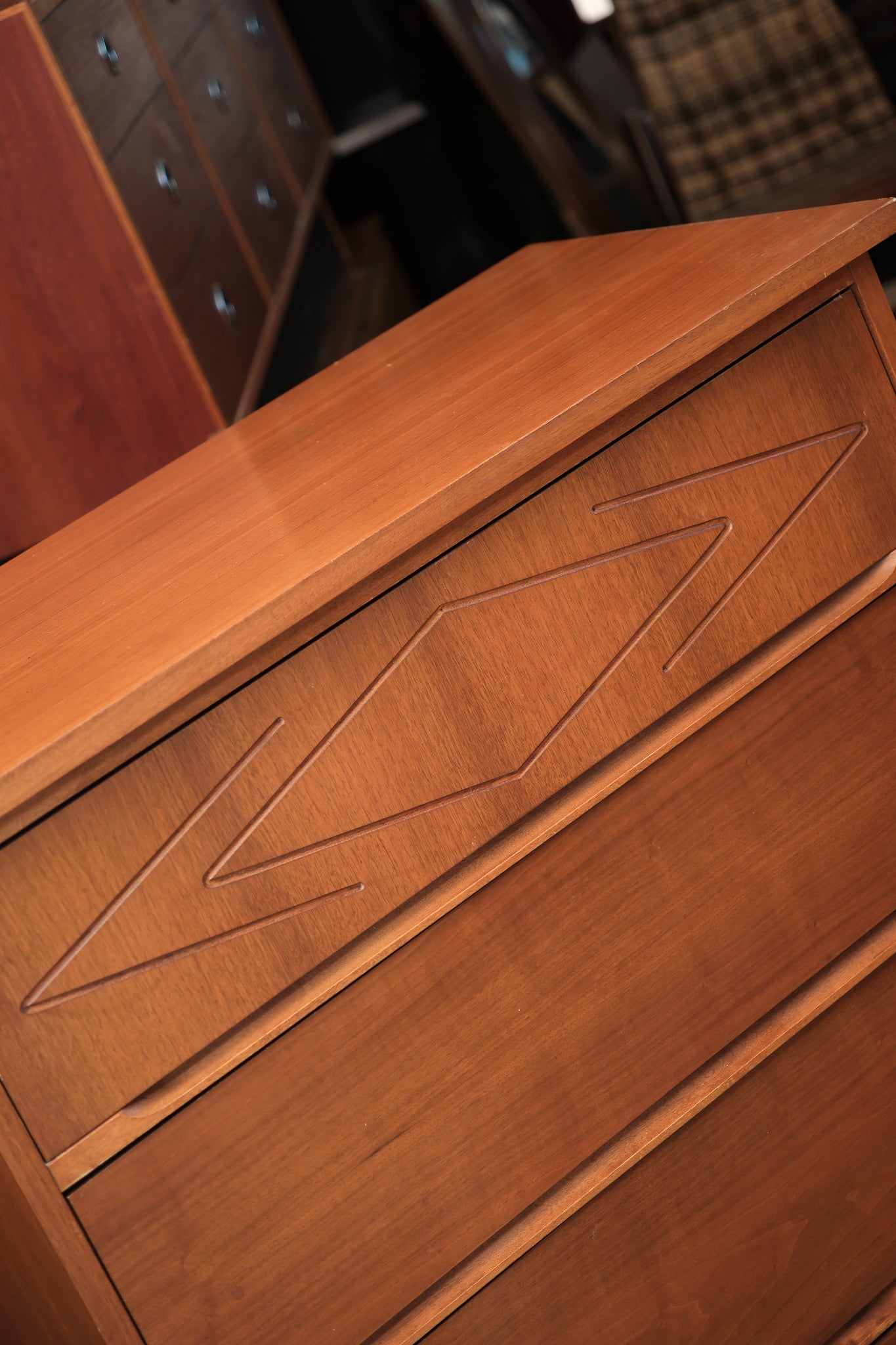 MCM Walnut Tallboy Dresser By Kilgour