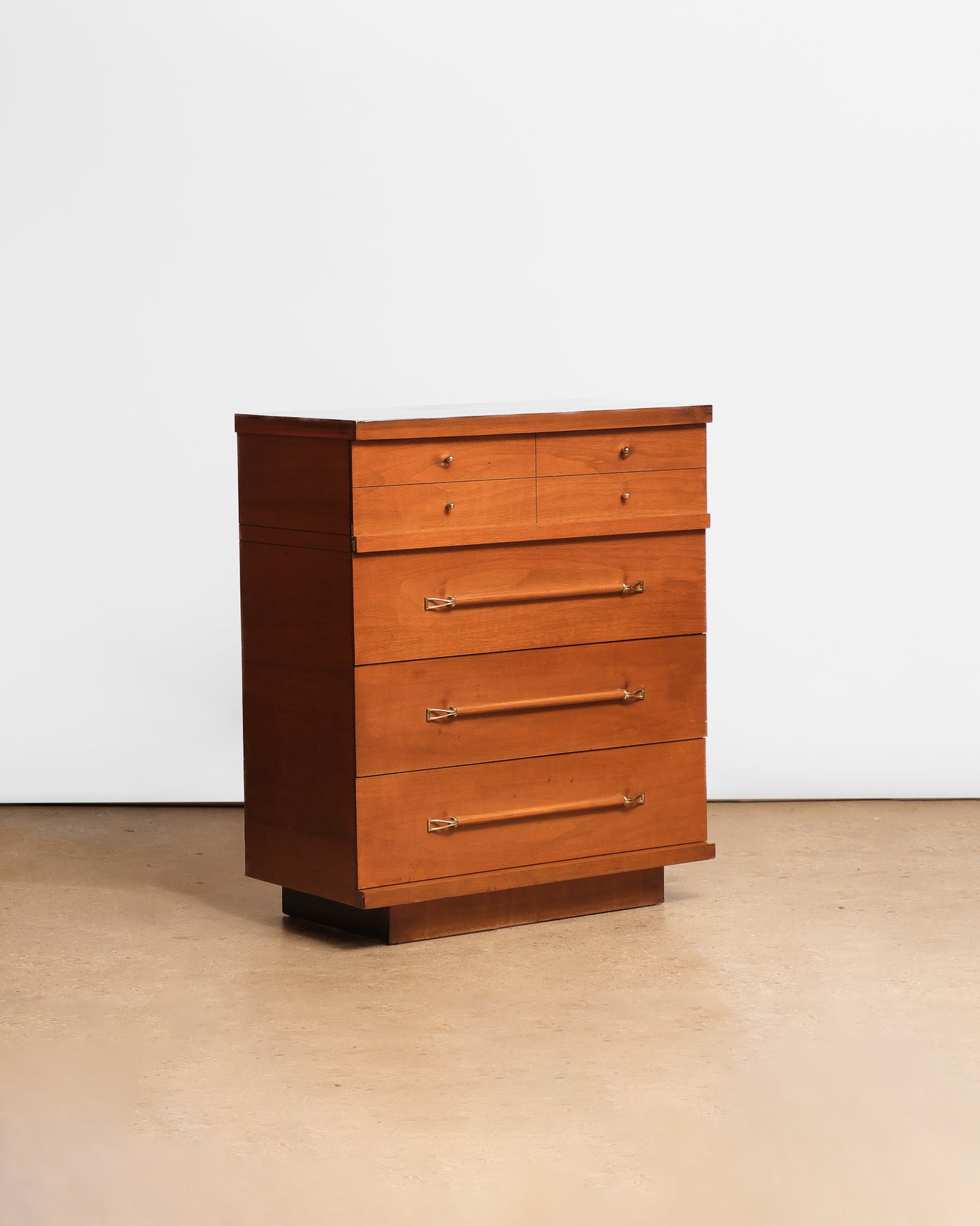 MCM Walnut Wide Tallboy Dresser