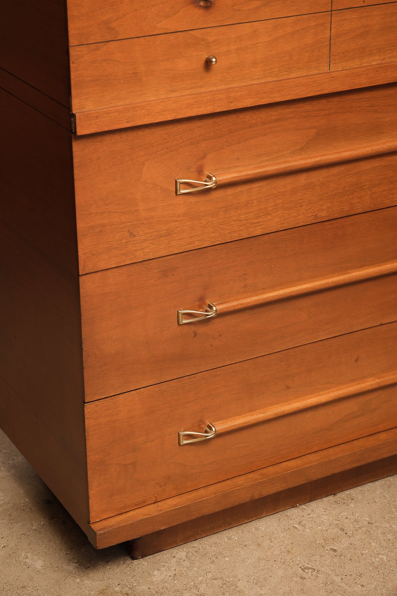 MCM Walnut Wide Tallboy Dresser