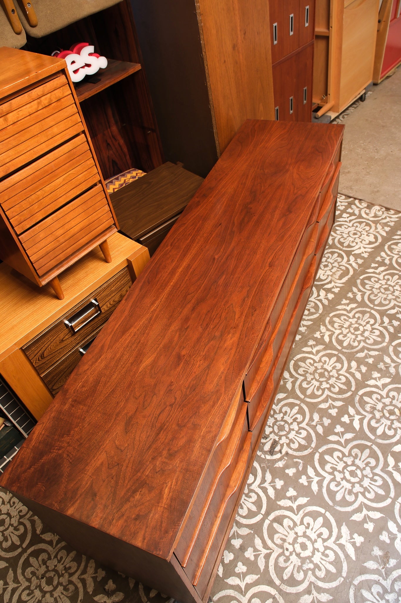 MCM Walnut Dresser By Deilcraft