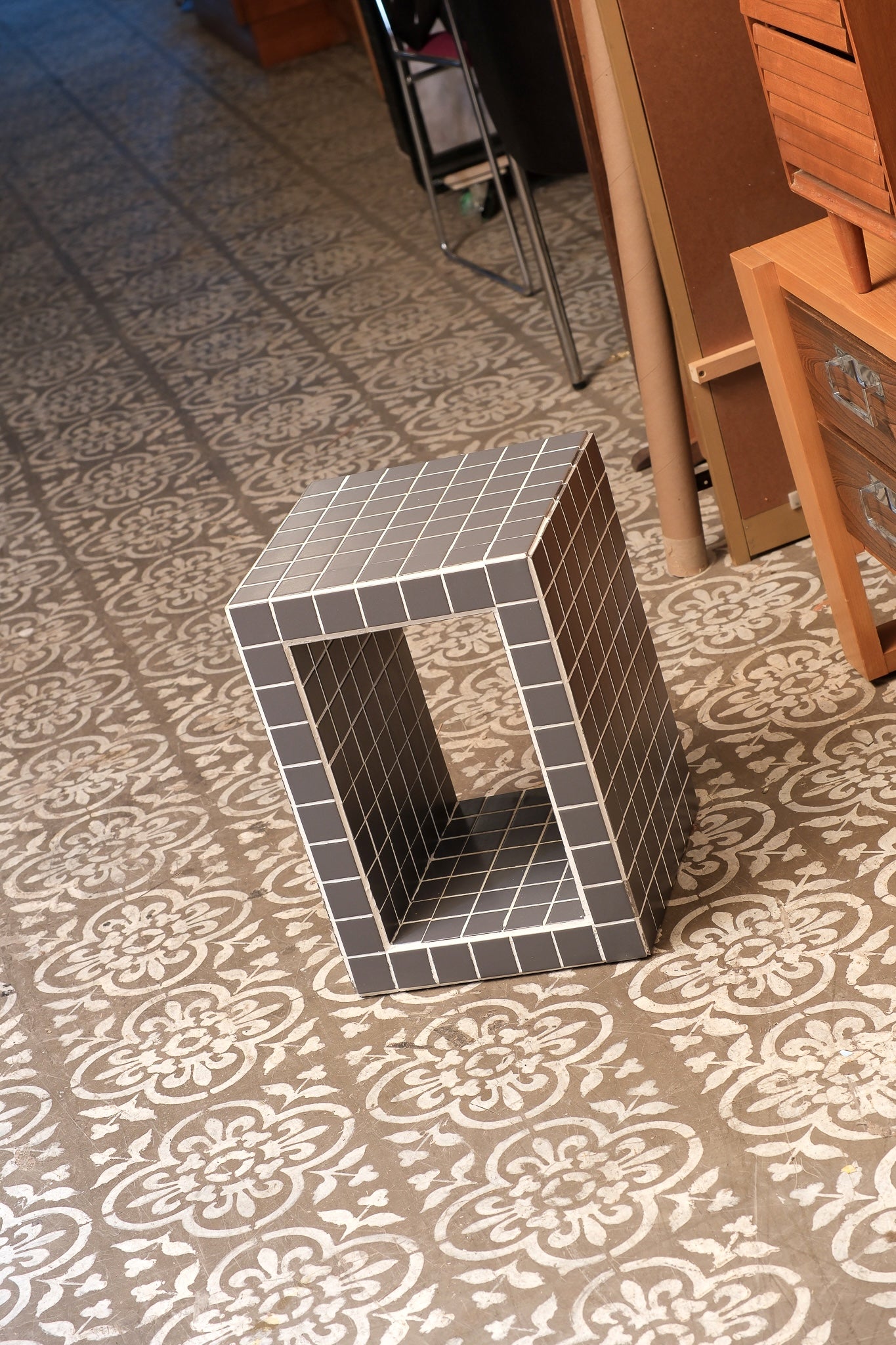 Tiled Dark Gray Coffee Table