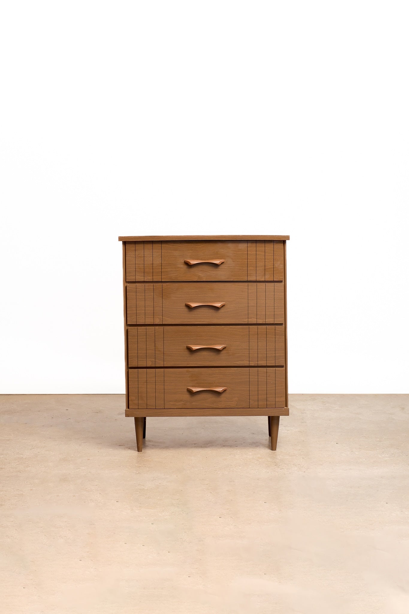 MCM Walnut Tallboy Dresser