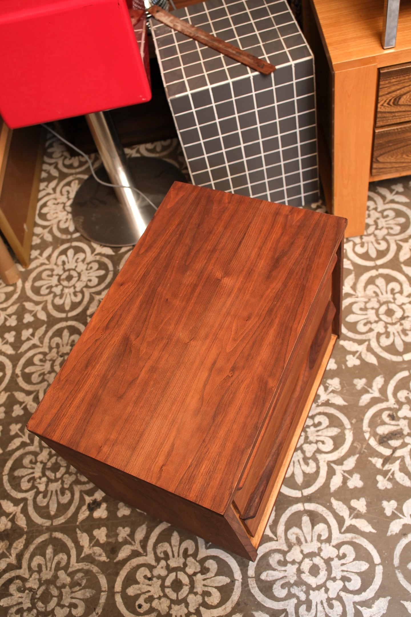 MCM Refurbished Walnut Nightstand