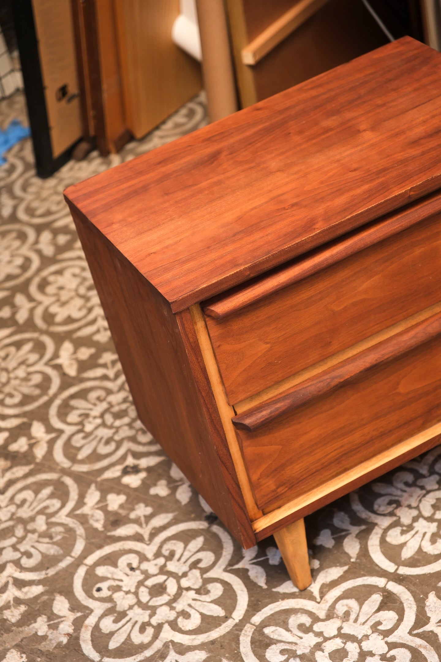 MCM Refurbished Walnut Nightstand