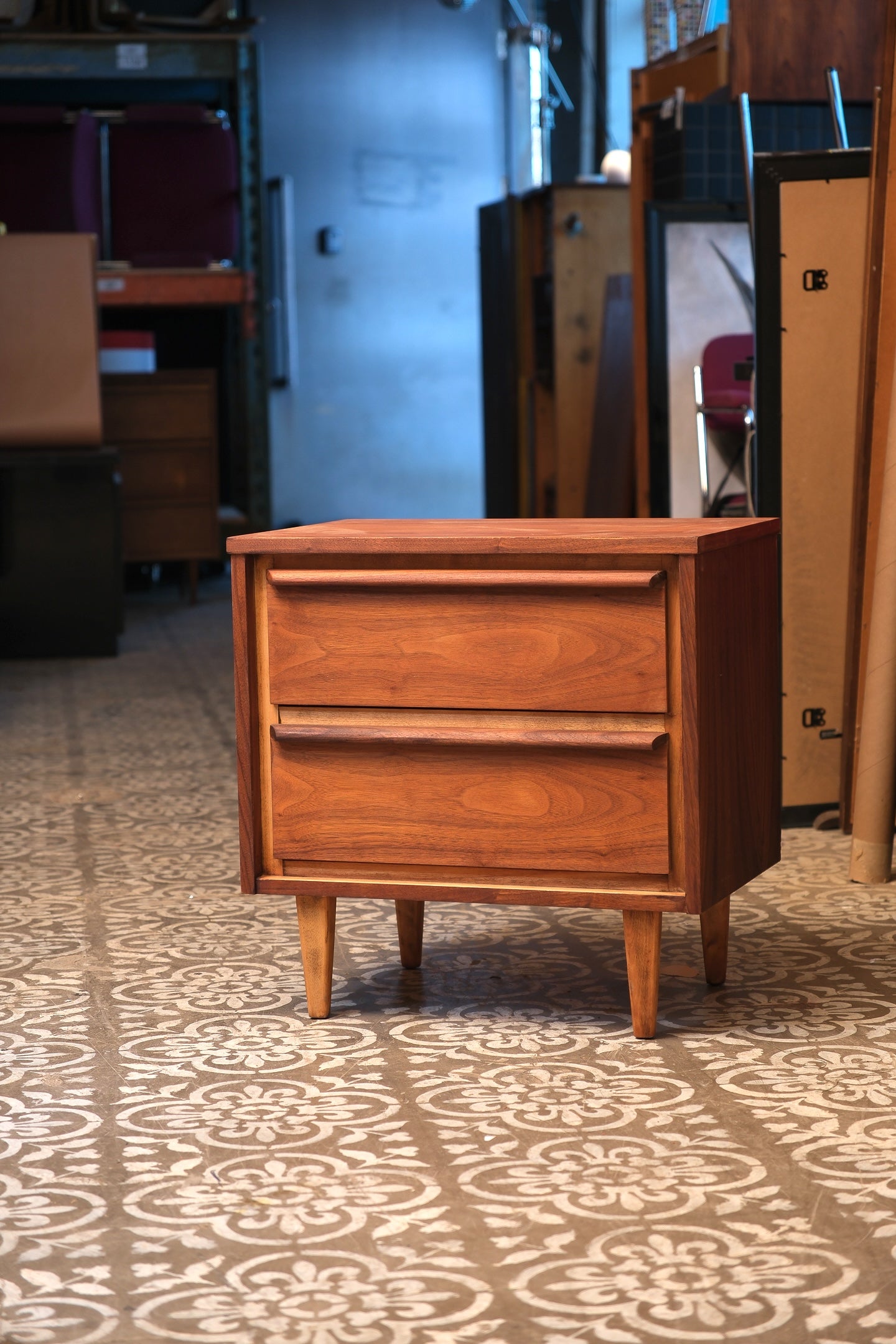 MCM Refurbished Walnut Nightstand