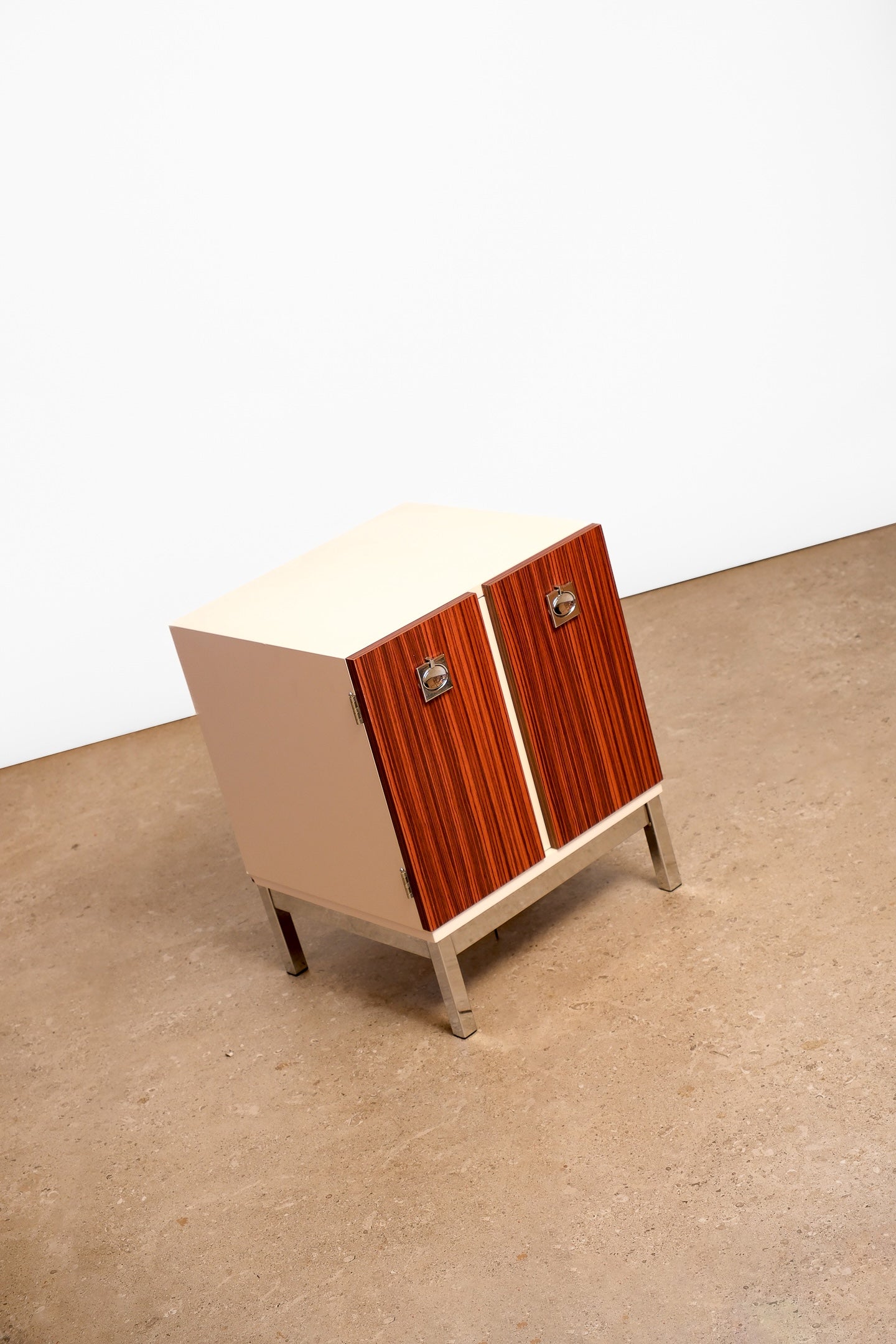 MCM Style Zebrawood Contemporary Nightstand