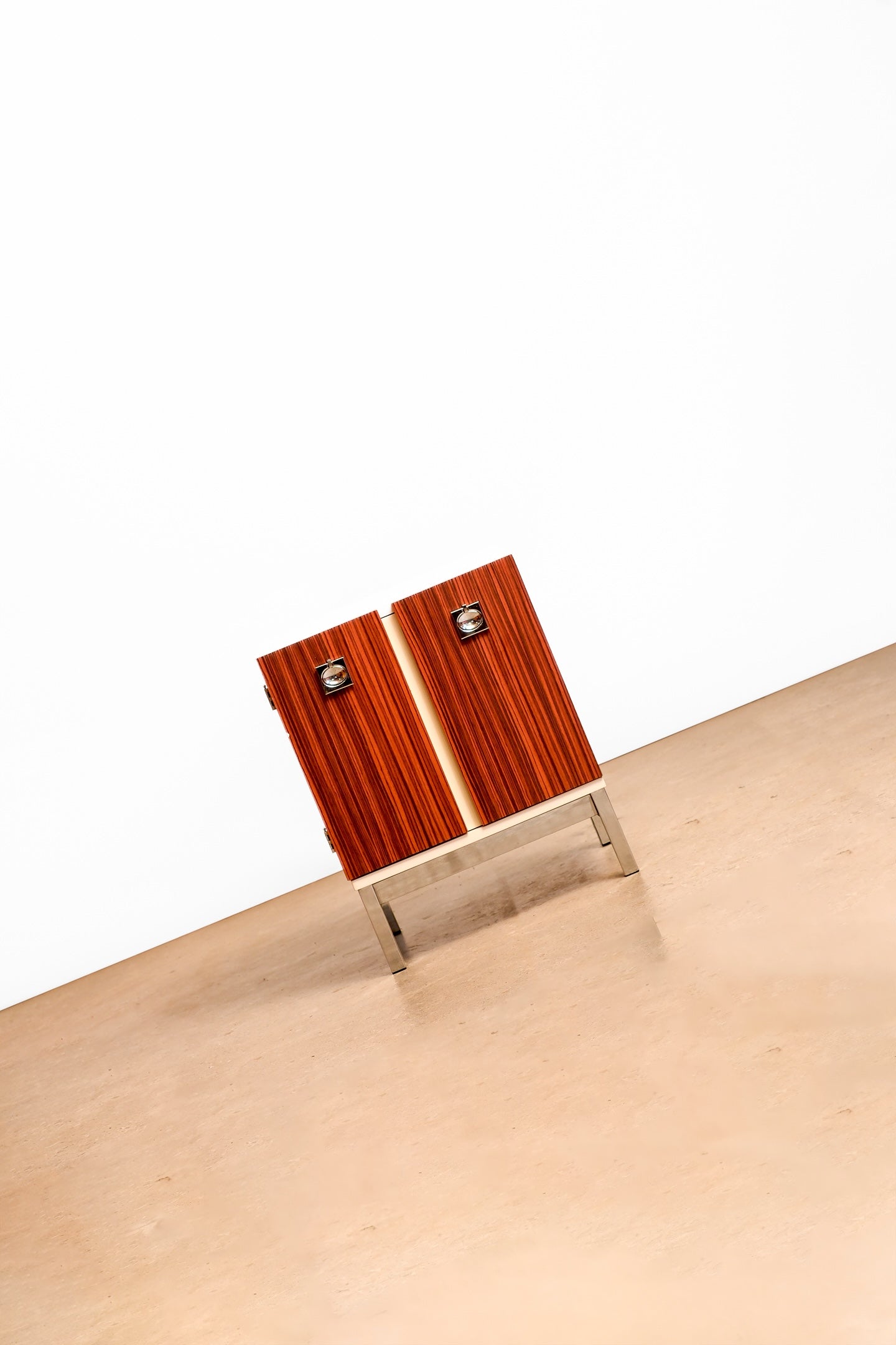 MCM Style Zebrawood Contemporary Nightstand
