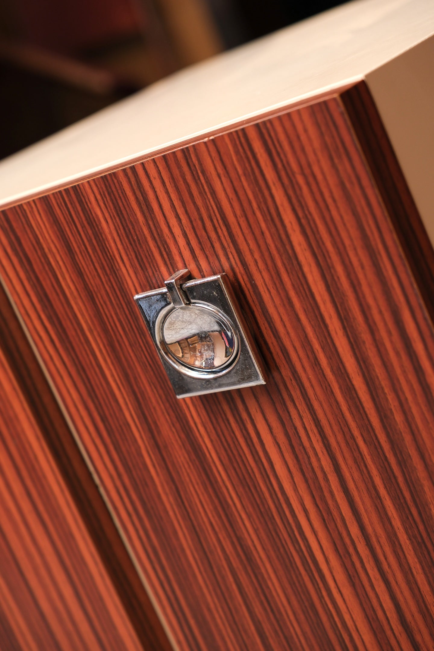 MCM Style Zebrawood Contemporary Nightstand
